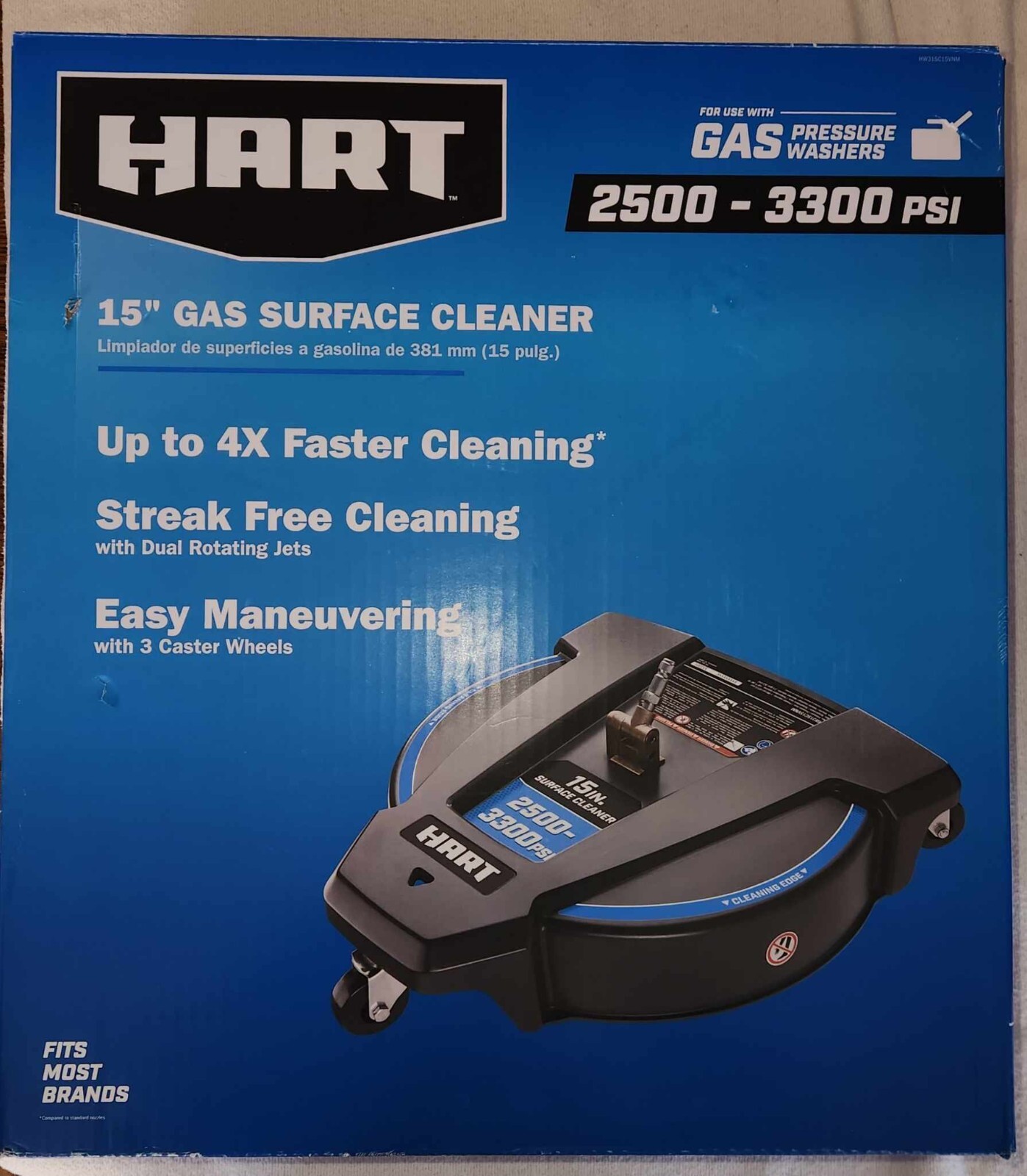 BRAND NEW Hart 15 Inch Gas Surface Cleaner 2500 – 3300 PSI Pressure Washers