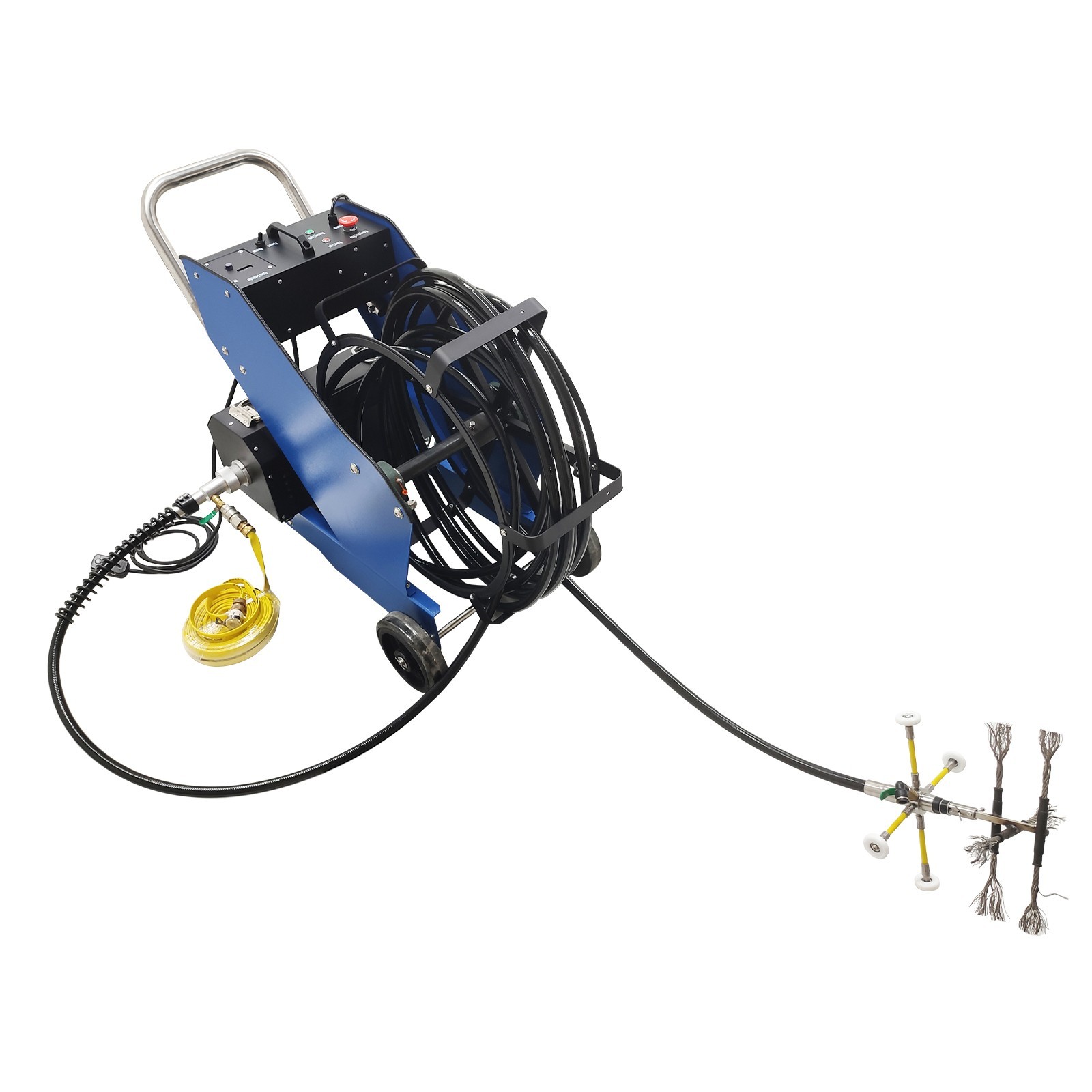 220V Commercial Kitchen Oil Fume Duct Cleaning Machine 6 Brushes suit 100-800mm