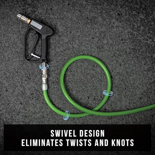 Premium Swivel Pressure Washer Gun, Short Handle with ¼” Quick Connect for a