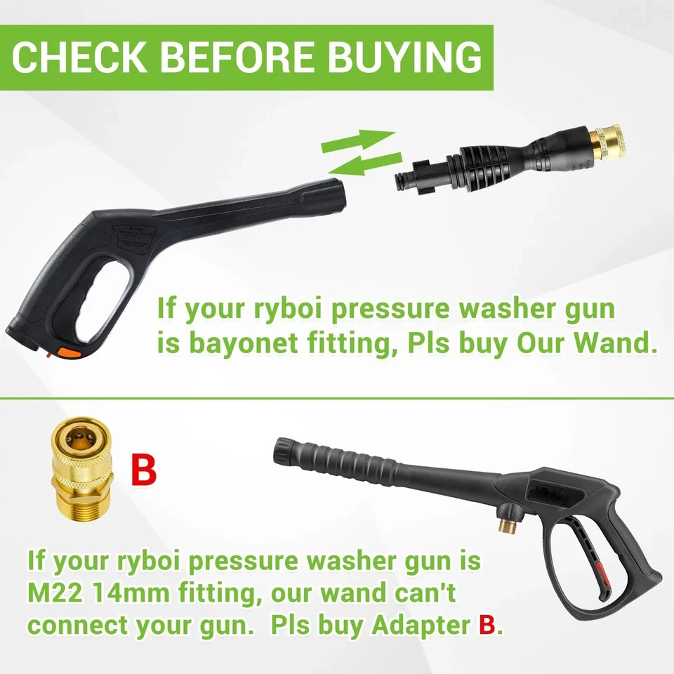 Pressure Washer Gun Adapter with 1/4” Quick Connector, 6 Inch Power Washer Wa…