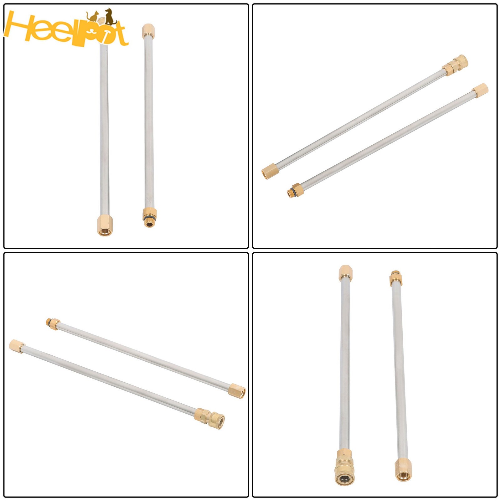 9 Pack 4000 Psi High Pressure Water Gun Extension Rod Set 1/4 Inch Quick Connect
