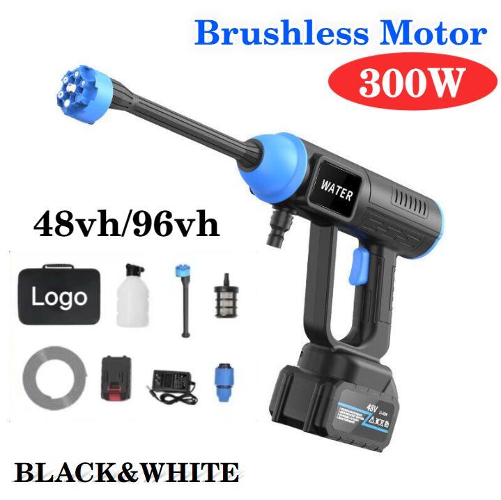 300W Cordless Water Spray 48/96vh Gun Portable High Pressure Car Washer Cleaner