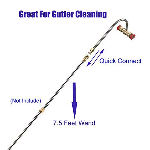 Gutter Cleaner Attachment for Pressure Washer, with 4 Nozzles With Nozzle Tips
