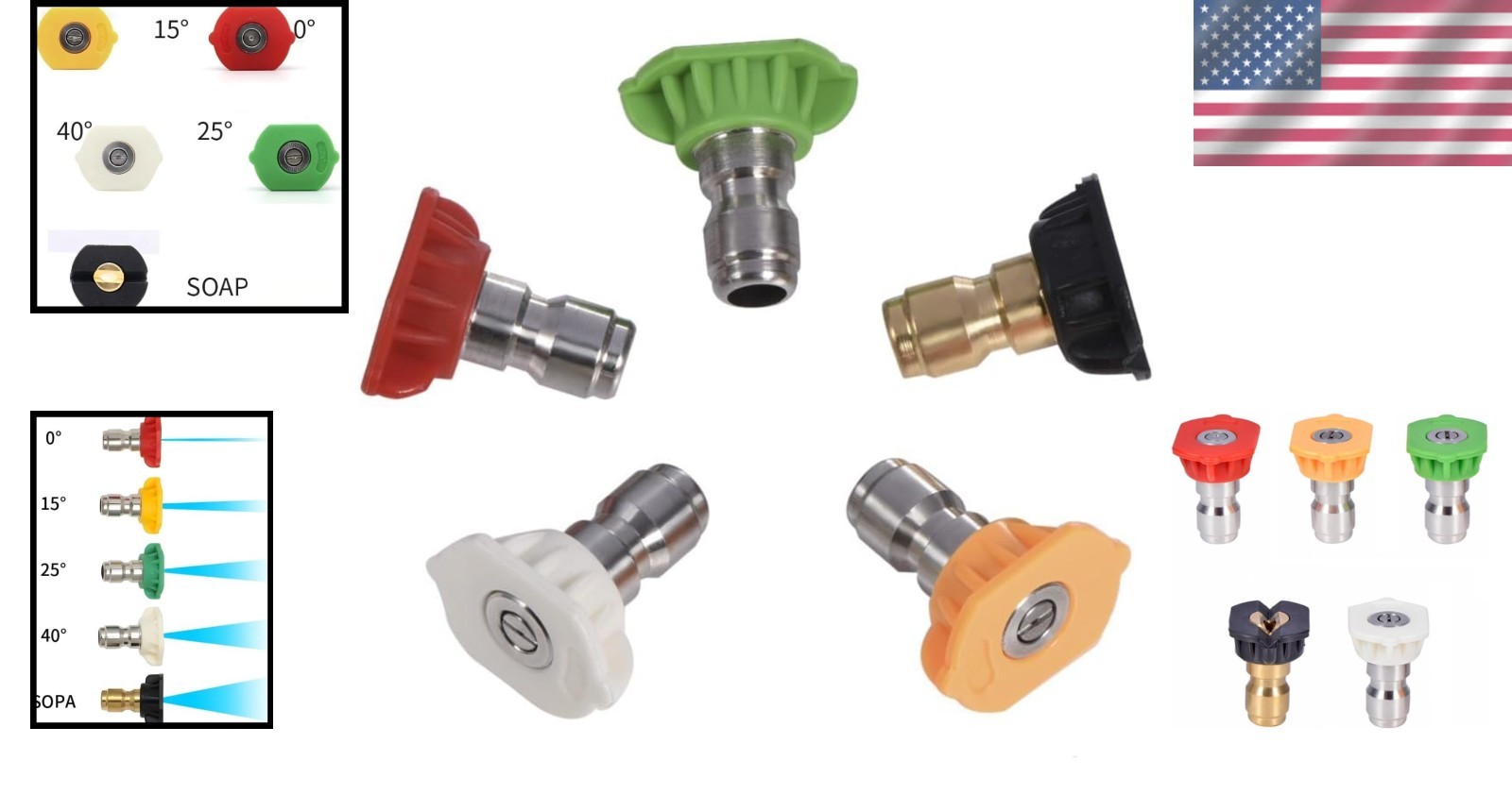 Stainless Steel Spray Nozzle Set Quick Connect 4.0 GPM