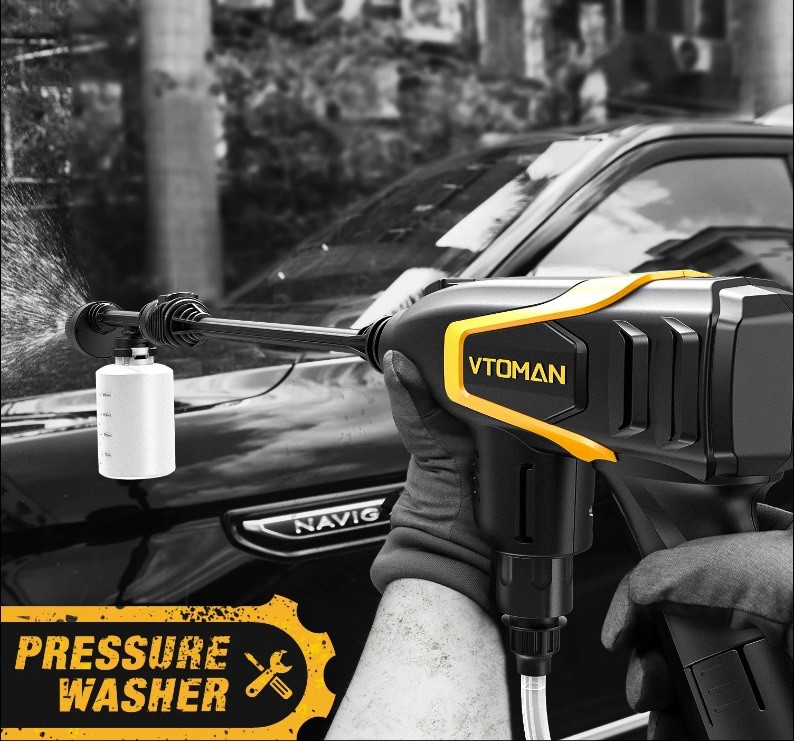 Wireless VTOMAN V32 Pressure Washer with 1500A Jump Start Capability