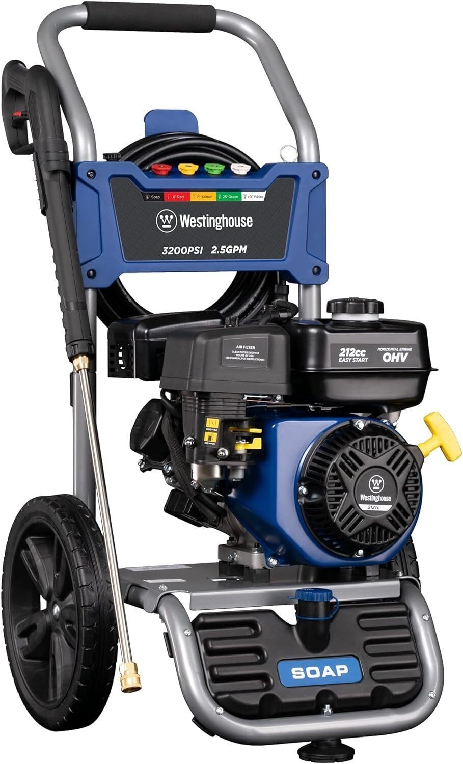 Gas Pressure Washer 3200 PSI & 2.5 Max GPM Onboard Soap Tank Fences/Driveways