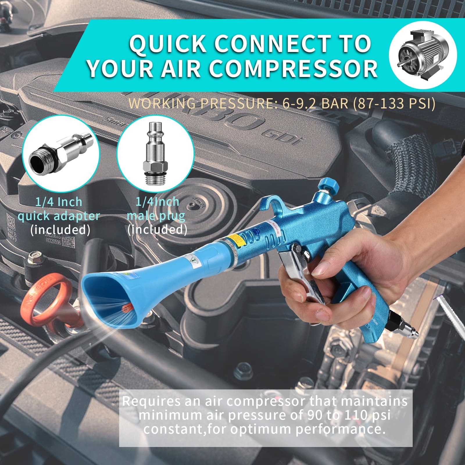 Air Blow Gun Car Detailing Interior Car Cleaning Gun Car Dryer Air Blower for Ca