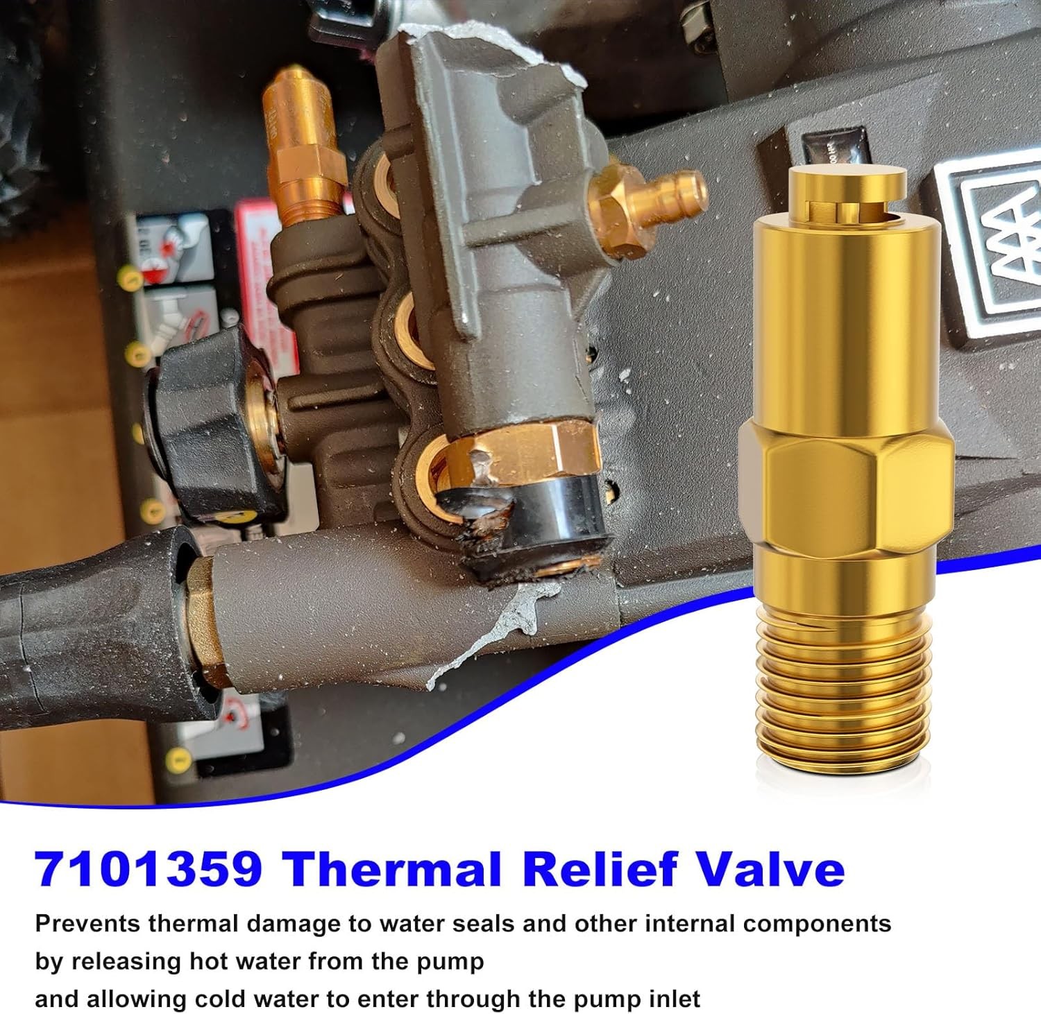 7101359 Pressure Washer Thermal Relief Valve – 1/4 MPT Cleaning Thermal Relief V
