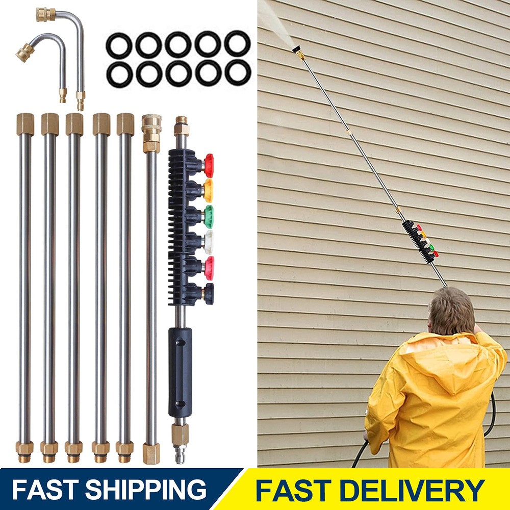 4000PSI Pressure Washer Extension Wand Power Washer Lance Gun with 6 Nozzle Tips