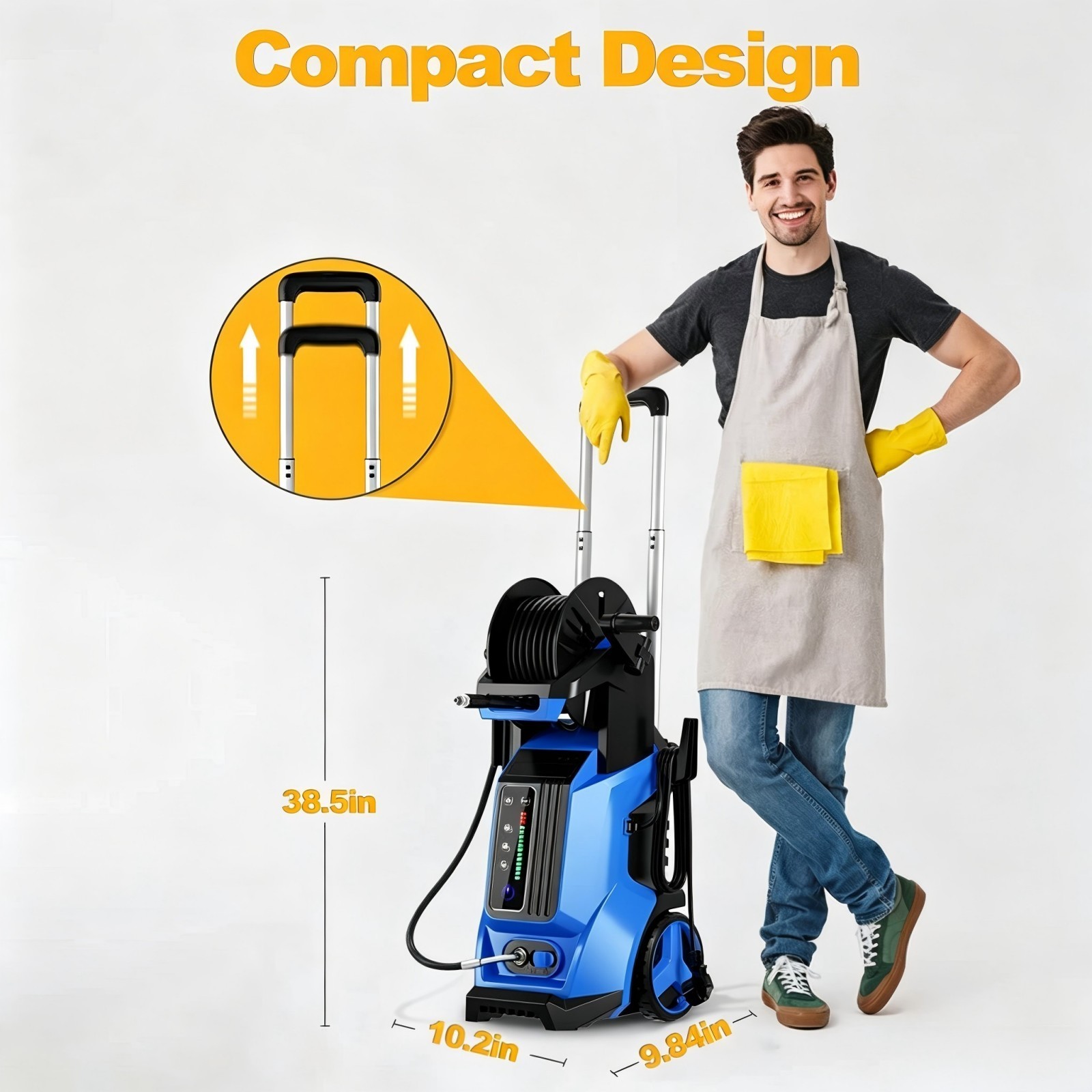 Pressure Washer 4500PSI 4.0GPM, 15-Level Touchscreen, 4 Nozzles, for Driveway