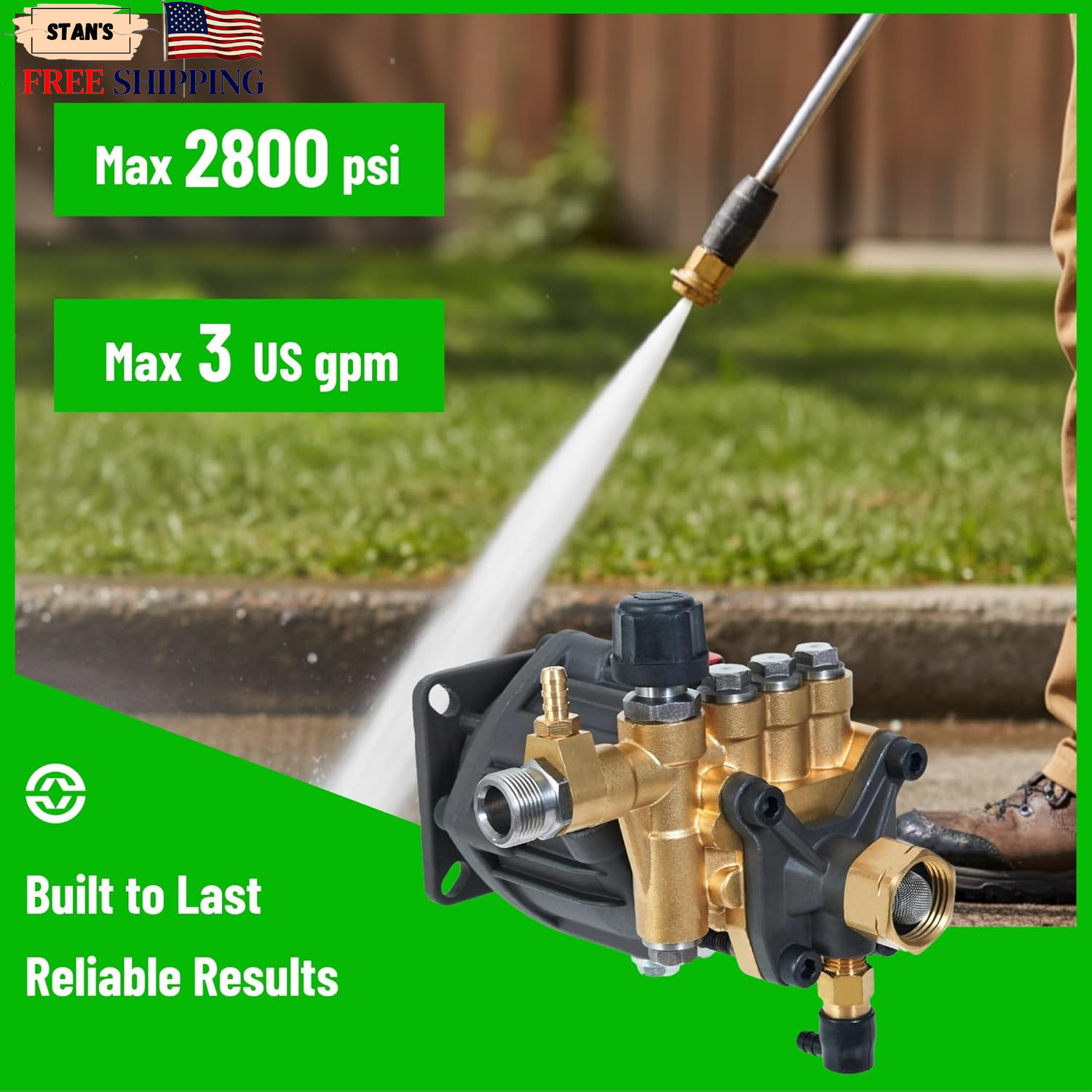 Canpump CH 2830 G: 2800 psi @ 3 US gpm Pressure Washer Replacement Pump 3/4 NEW