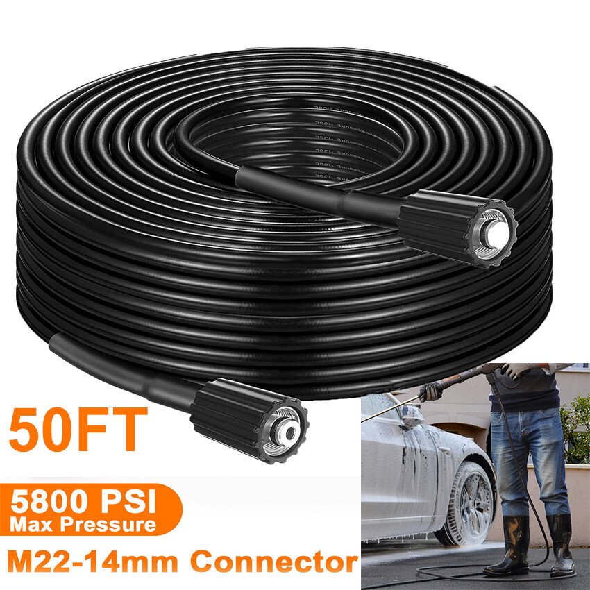 50 FT High Pressure Washer Hose 5800 PSI M22-14MM Power Washer Extension Hose
