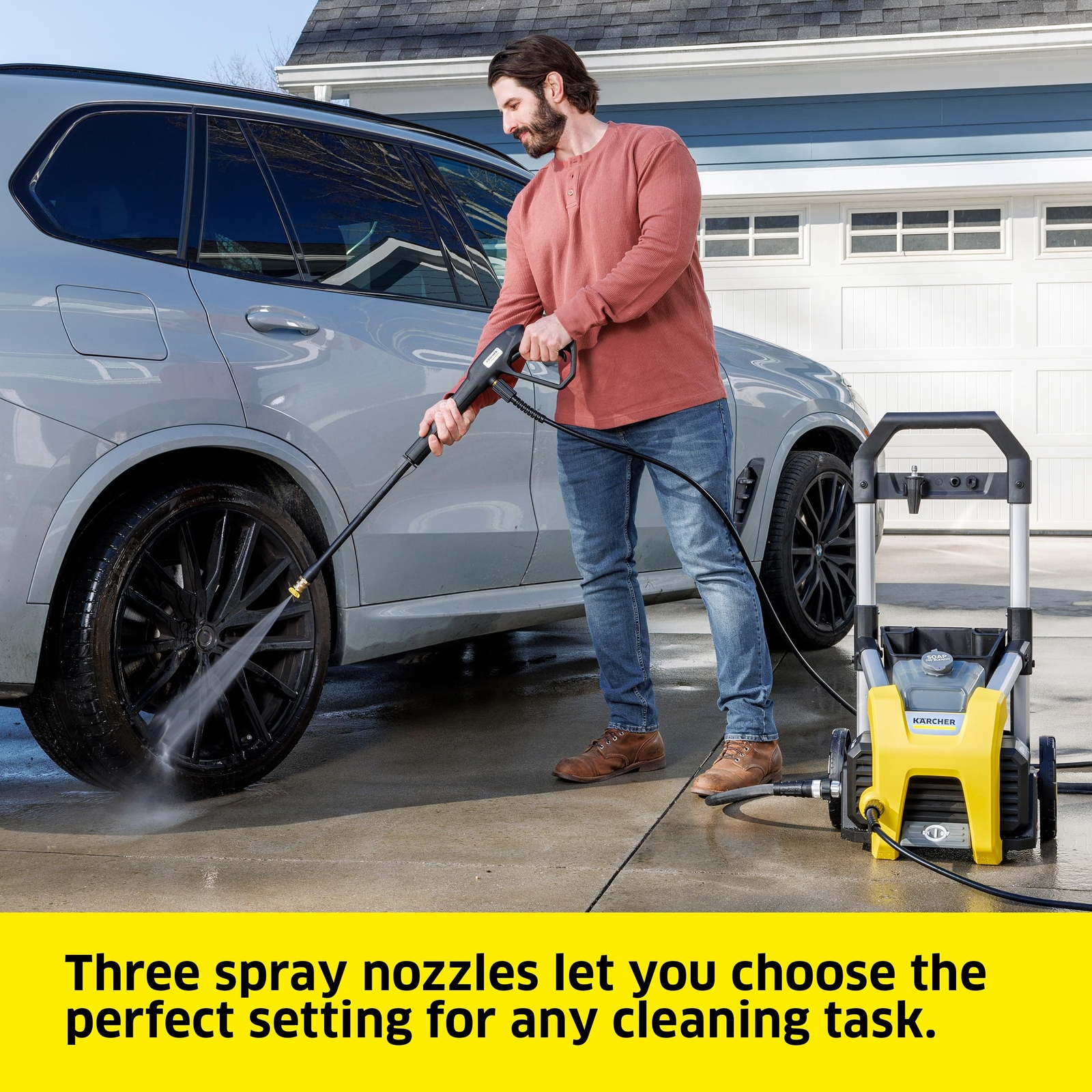Kärcher Pressure Washer K1700, Max 2125 PSI, 3 Spray Nozzles, Detergent Tank