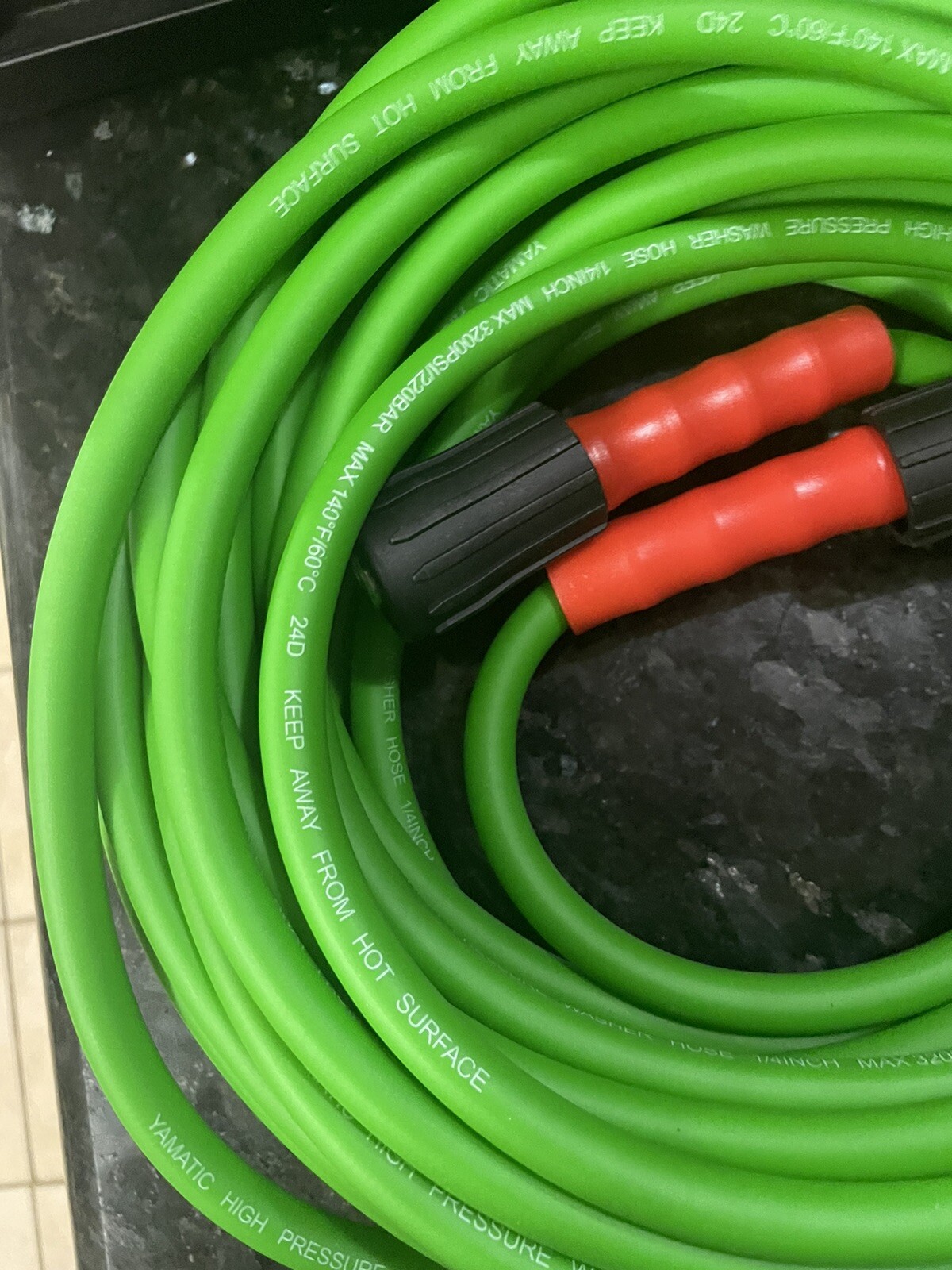 YAMATIC High Pressure Washer Hose 50 Foot 1/4 3200PSI M22-14mm X 3/8” Adapters