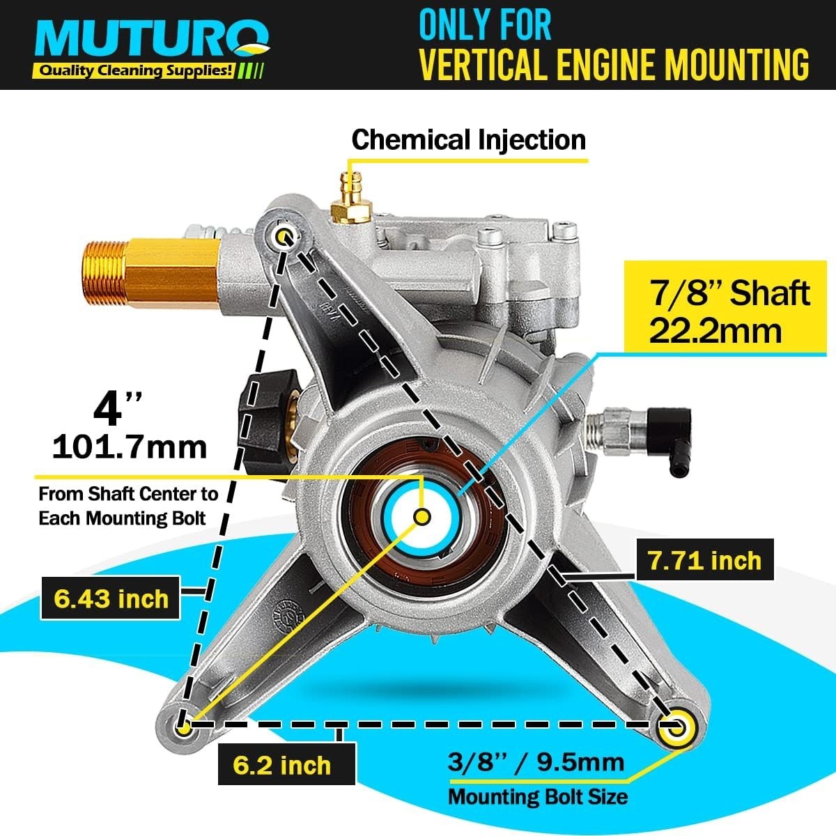 High-Performance Vertical Pressure Washer Pump – 3000 PSI, 2.5 GPM, 7/8″ Shaft