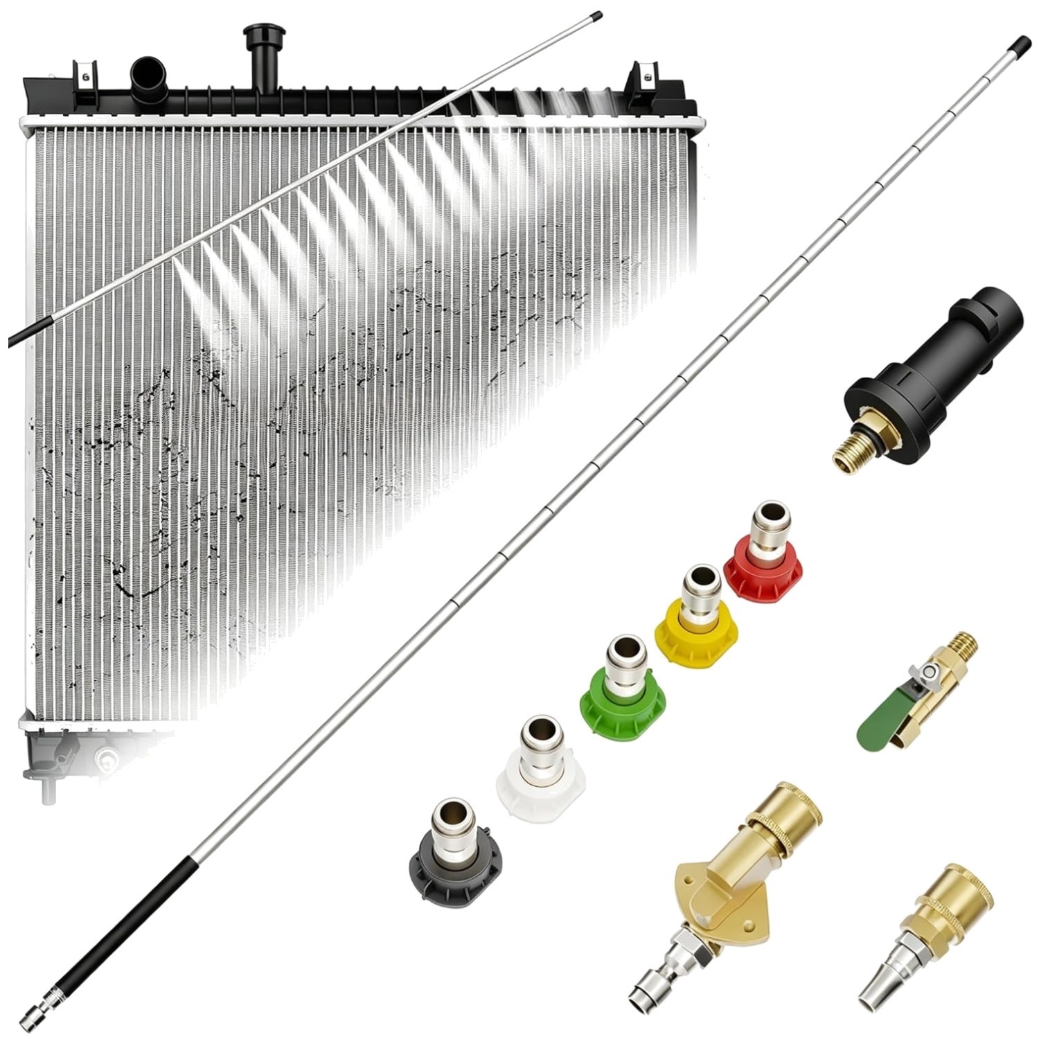 40″ Radiator Cleaning Wand, 14-Hole Fan Spray Nozzle