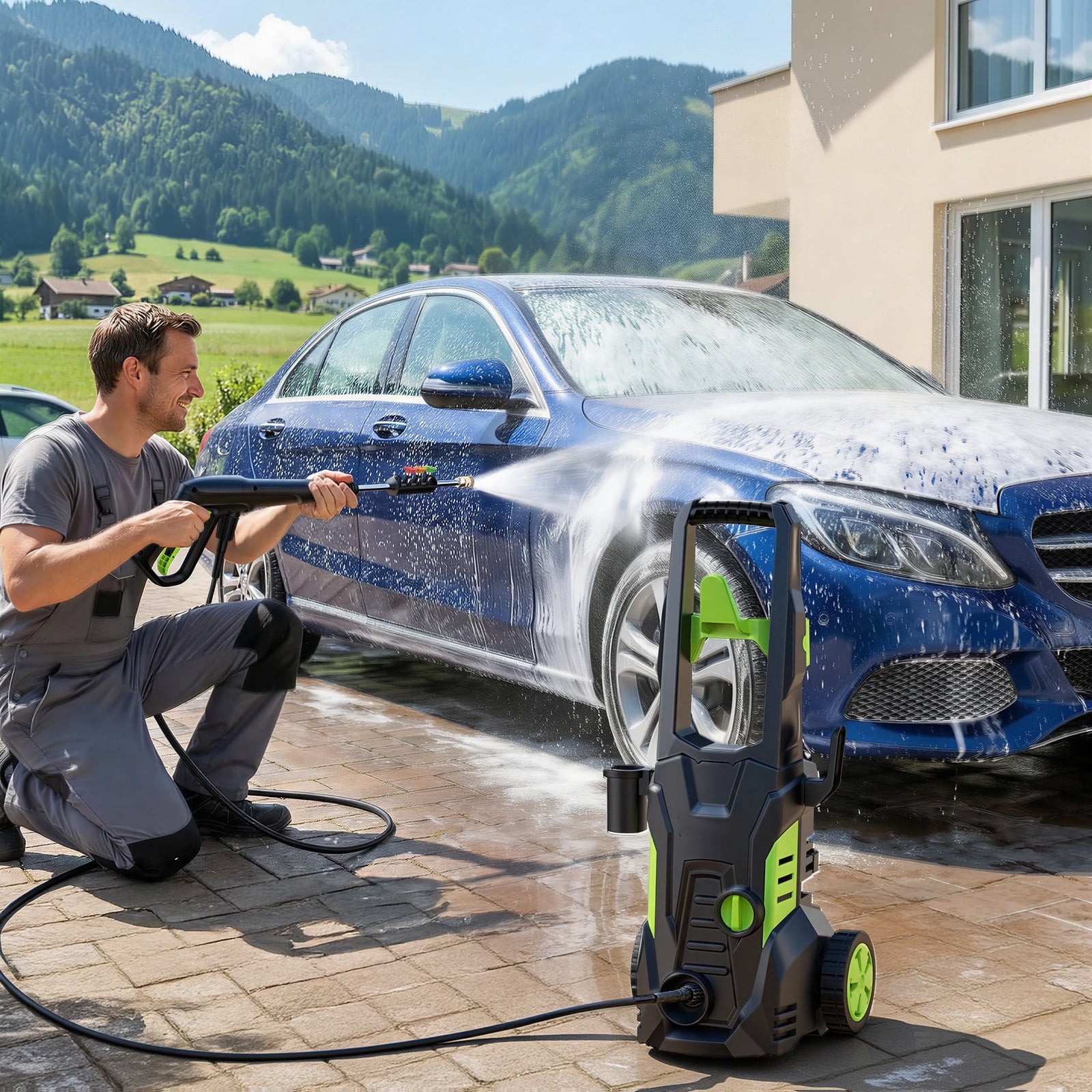 TASKBAY Electric Pressure Washer, 1800W, 5000 PSI, 3.0 GPM, Portable with 25ft