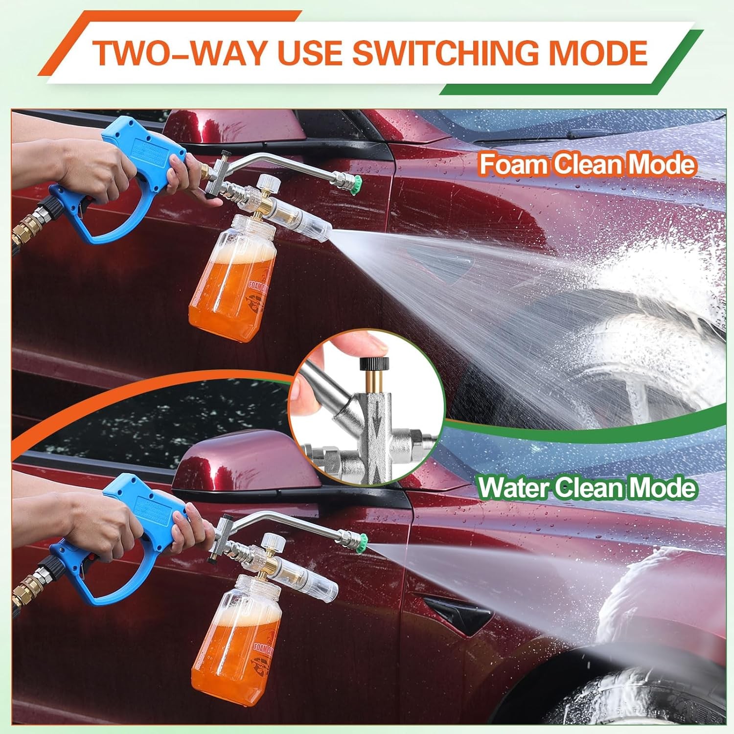 Fast Shipping Foam Cannon for Pressure Washer Snow Foam Lance 1/4″ + 5 Nozzles