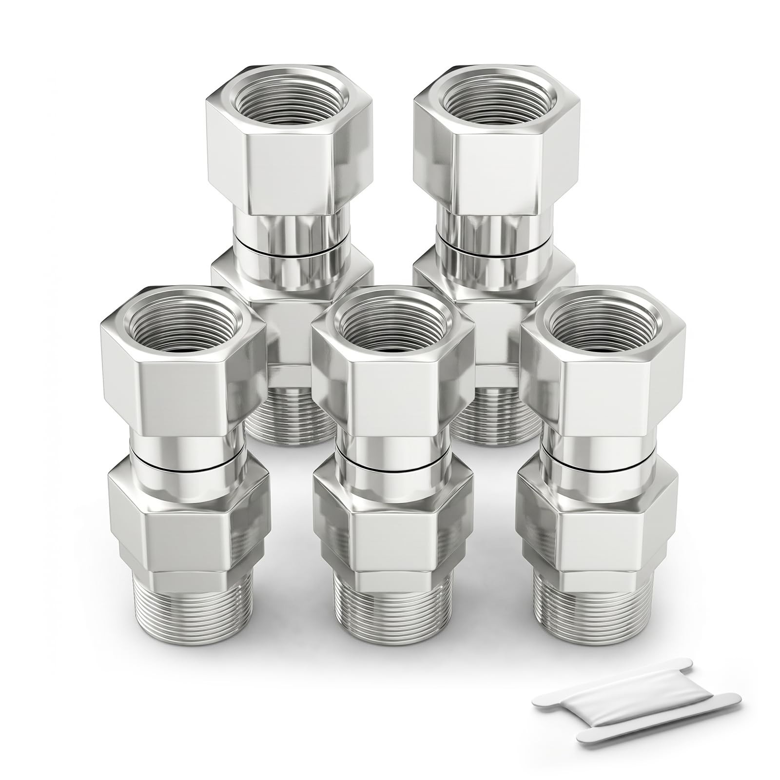 5 PCS 3/8 Inch NPT Stainless Pressure Washer Swivel 4500 PSI Connector Part