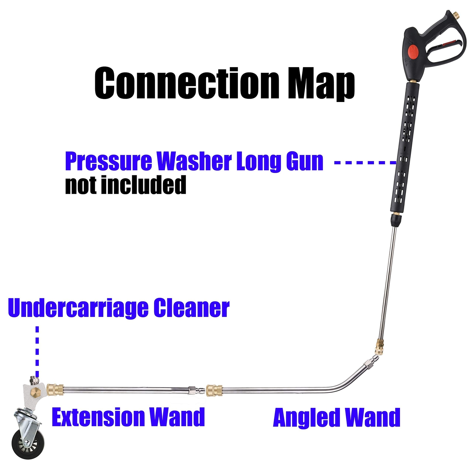 M MINGLE Pressure Washer Undercarriage Cleaner, Under Car Wash, with 45 Degre…