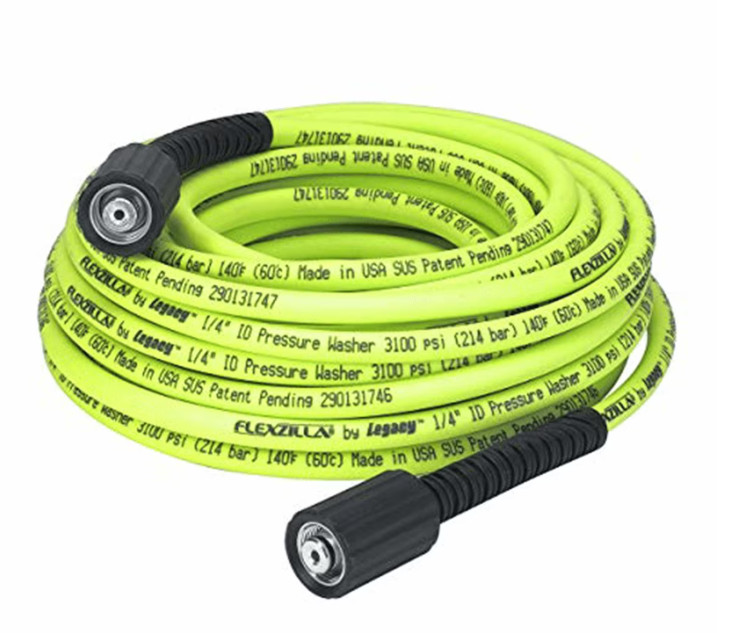 Flexzilla 1/4″ x 50′ 3100 PSI M22 Fittings No Kink Flexible Pressure Washer Hose