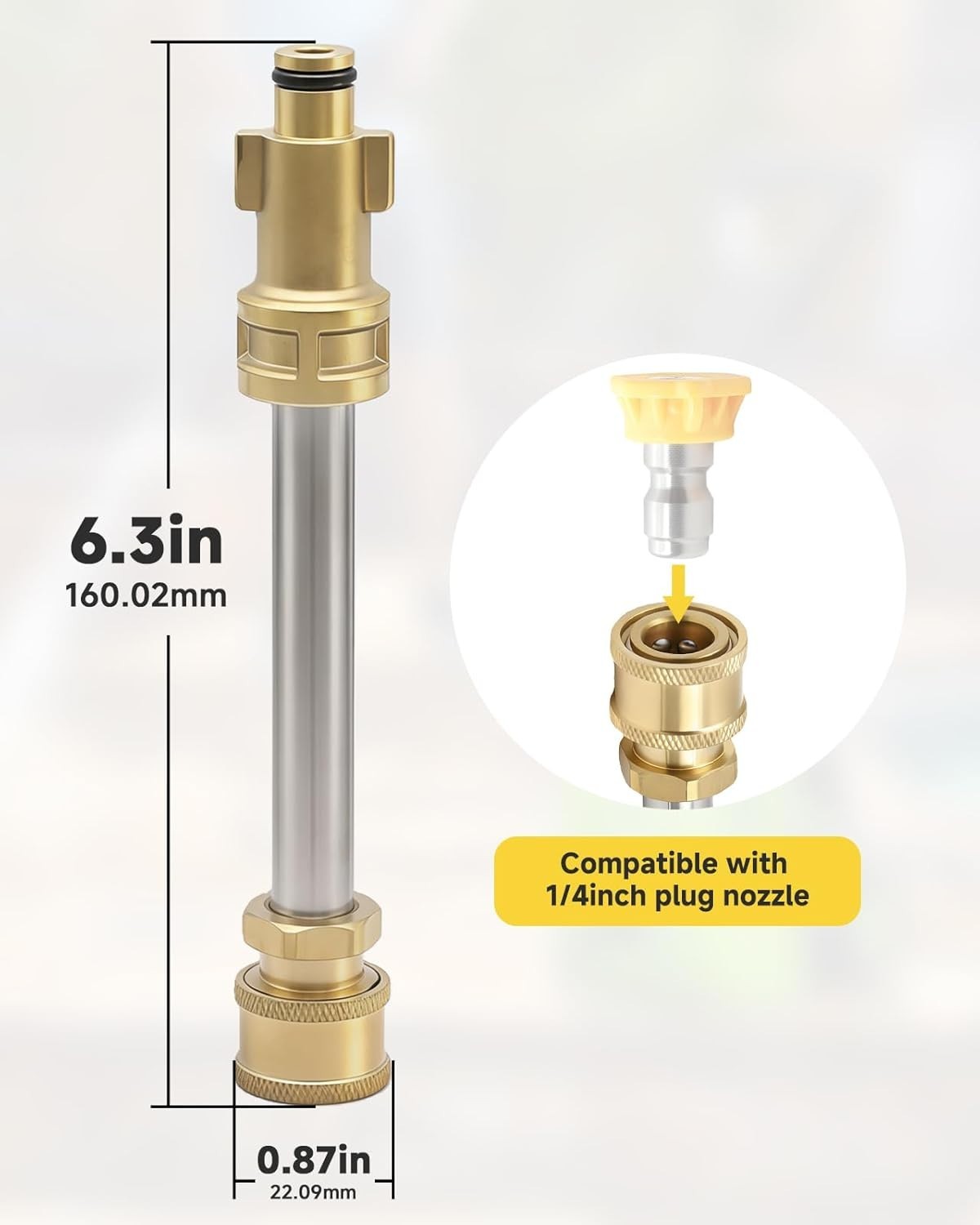 Adaptador de Hidrolavadora 1/4″ de 6 Pulgadas para Ryobi y Dewalt – 3000 PSI