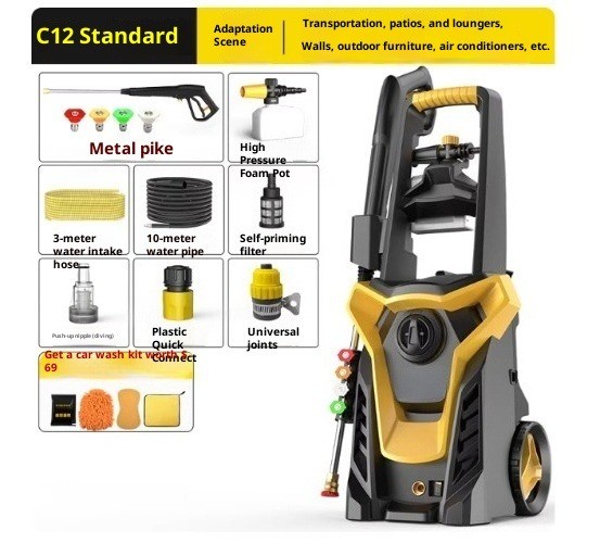 Car Wash Home-Use 220V High-Pressure Water Pump Powerful Cleaning Machine