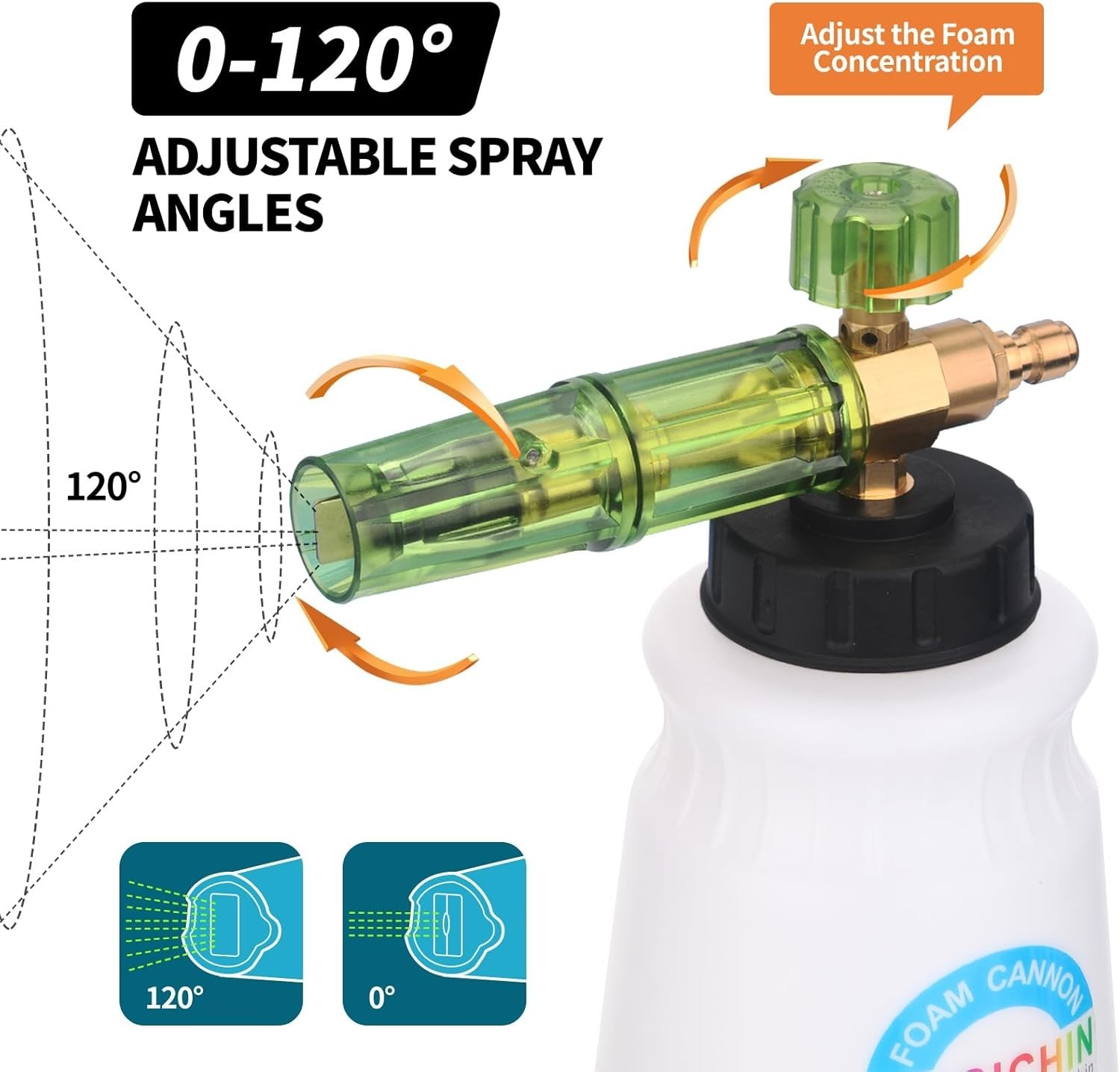 Heavy-Duty Adjustable Foam Cannon with 5 Nozzles – Ideal for Car Enthusiasts