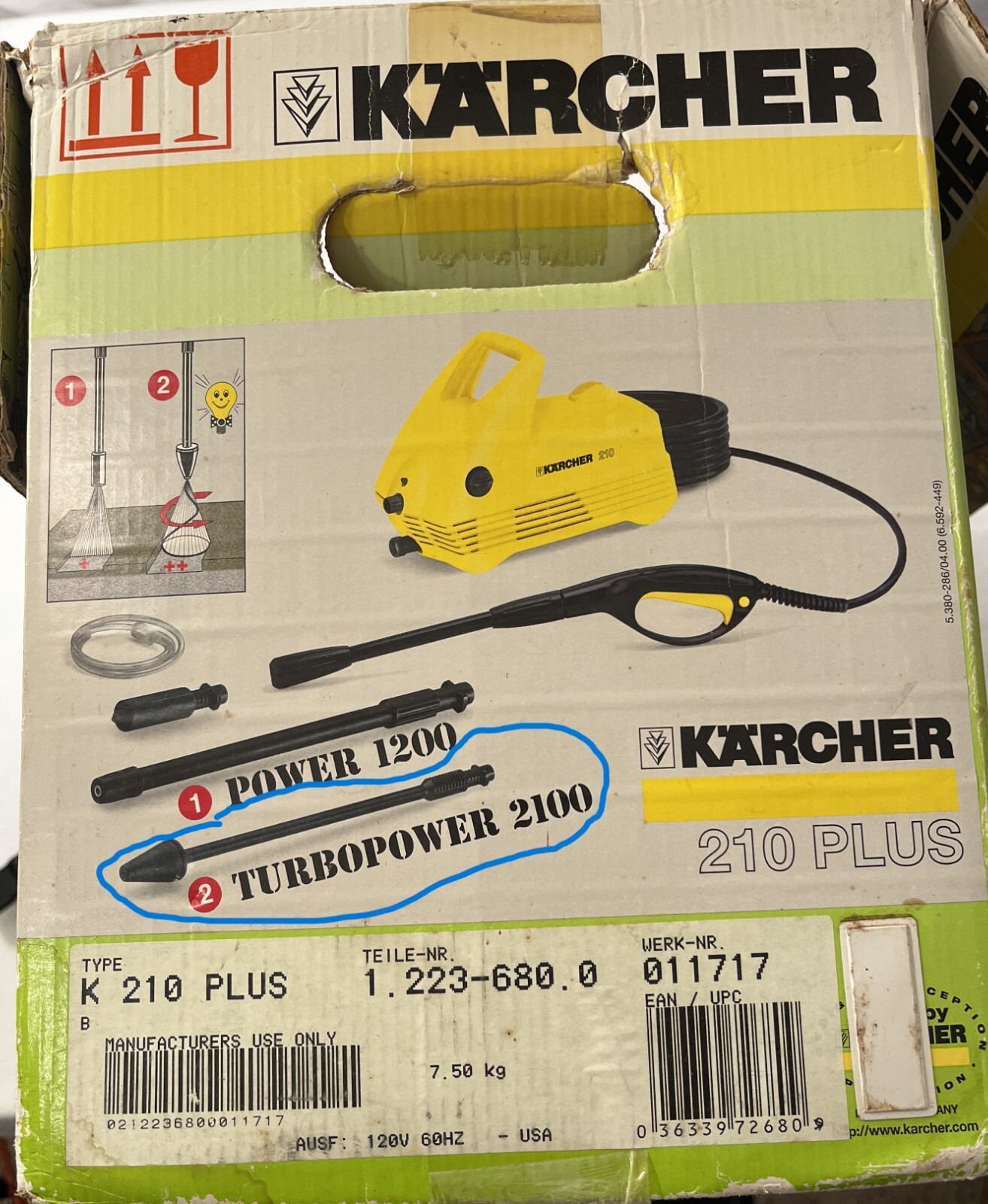 Karcher 210 Plus Pressure Washer Turbopower 2100 Extension Lance/Wand/Nozzle