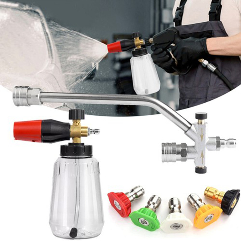 Snow Foam Lance Cannon Gun Car Wash Soap Bottle Sprayer Pressure Washer Set USA