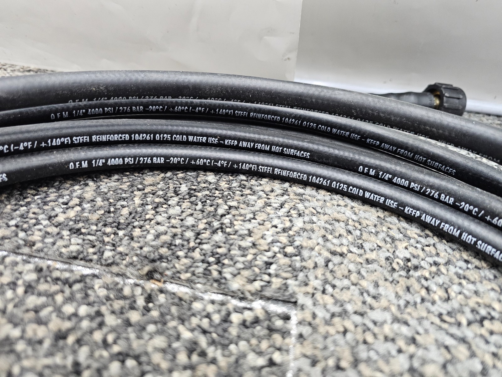 4000PSI 1/4″ Pressure Washer Hose, 20ft. Long Black 104261 0125 For Cold Water