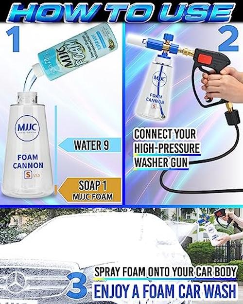 Foam Cannon S V3.0 (Thicker Snow V3.0 (1/4″ Quick Connector) + SOAP (20 fl oz)
