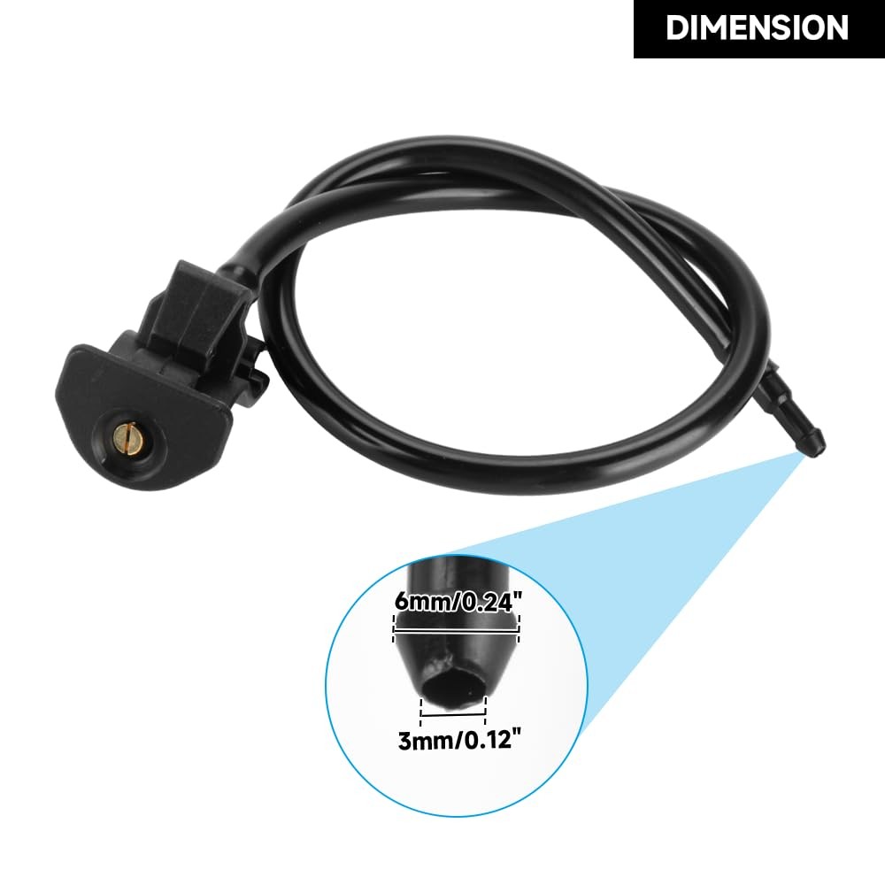 A Front Windshield Washer Nozzles Spray Jet 7.87 x 7.08 x 0.78 inches, Black