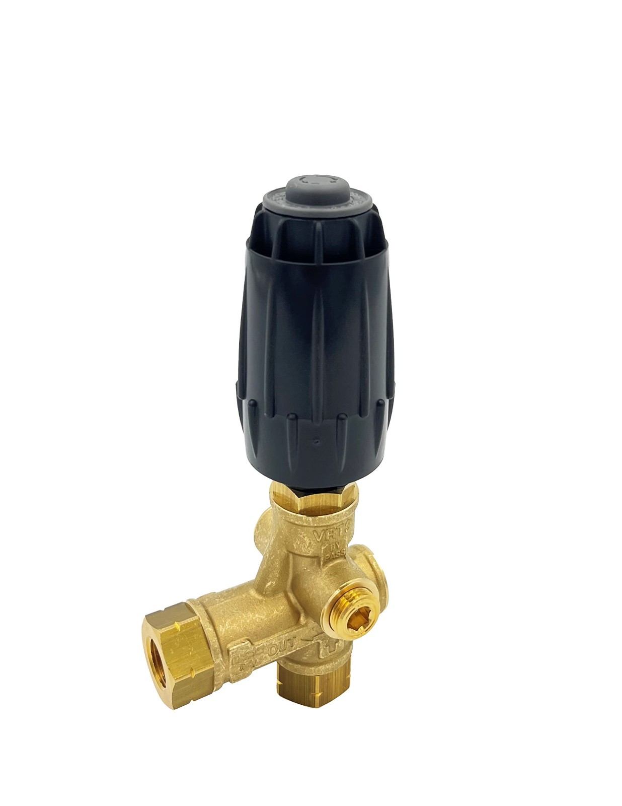 High-Pressure Unloader Valve 4500 PSI, 10.5 GPM, Brass, Adjustable Knob, Black S