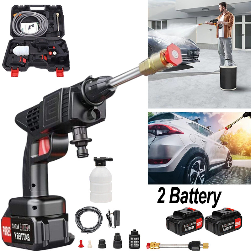 Cordless Electric High Pressure Water Spray Gun Portable Car Washer Cleaner Tool