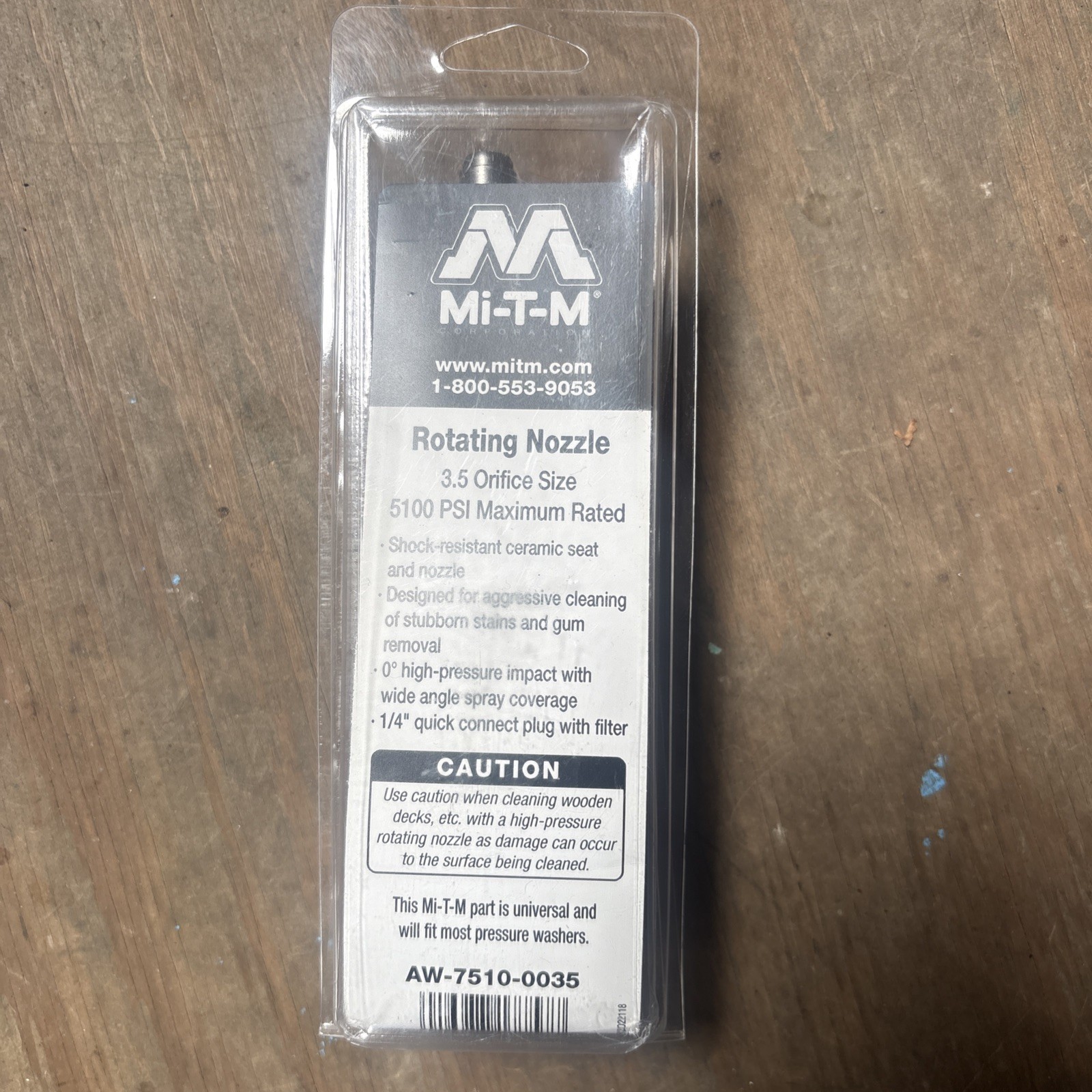 Mi-T-M AW-7510-0035: 3.5 ORIFICE 5100 PSI Rotating Pressure Washer Nozzle