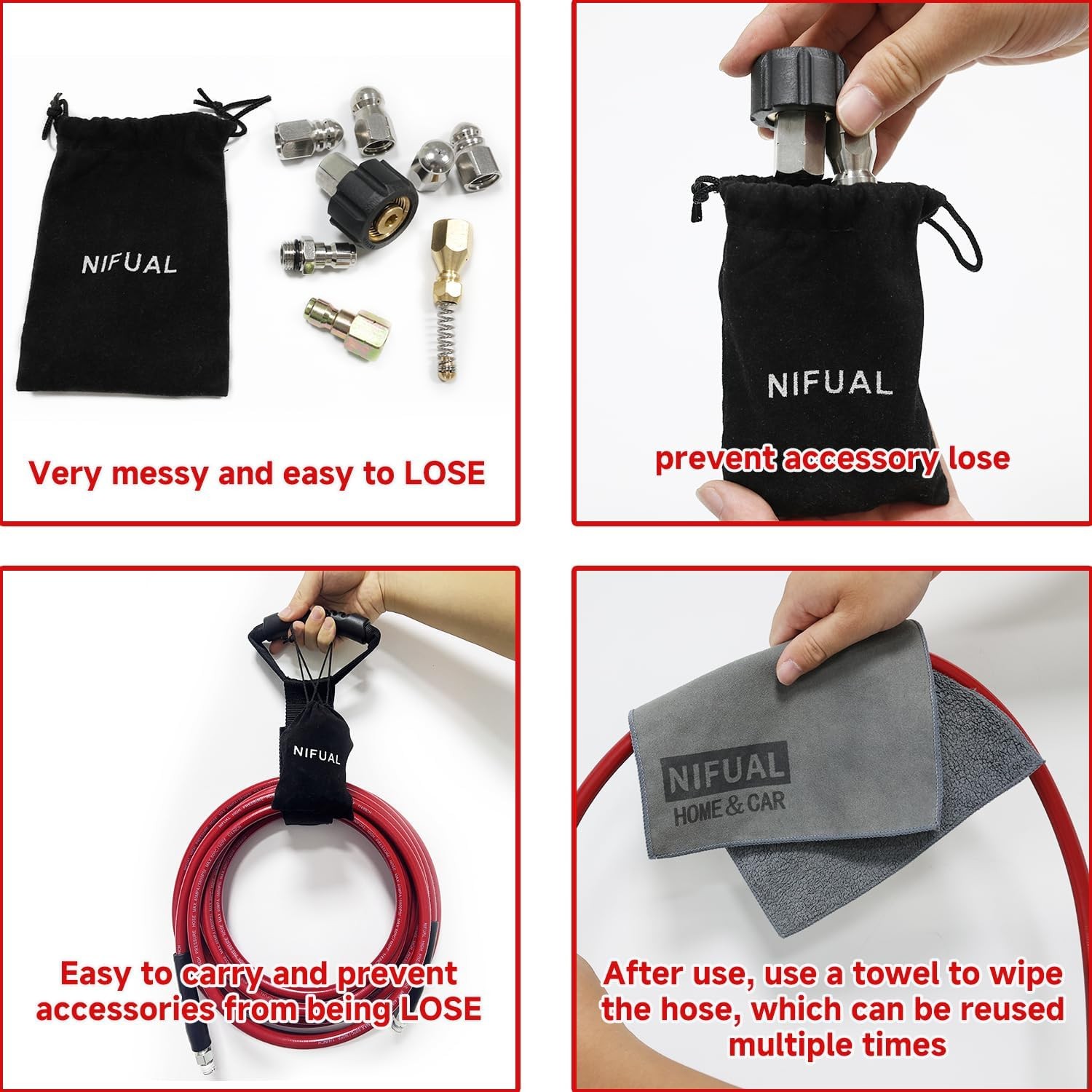 NIFUAL Sewer Jetter Kit for Pressure Washer 50Ft 5800PSI Pressure Drain Cleaner