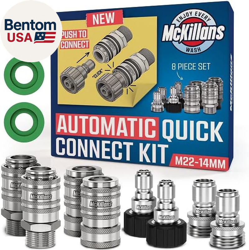 ® 2025 Automatic M22-14Mm Pressure Washer Quick Connect Kit – M22 to 3/8 Quick C
