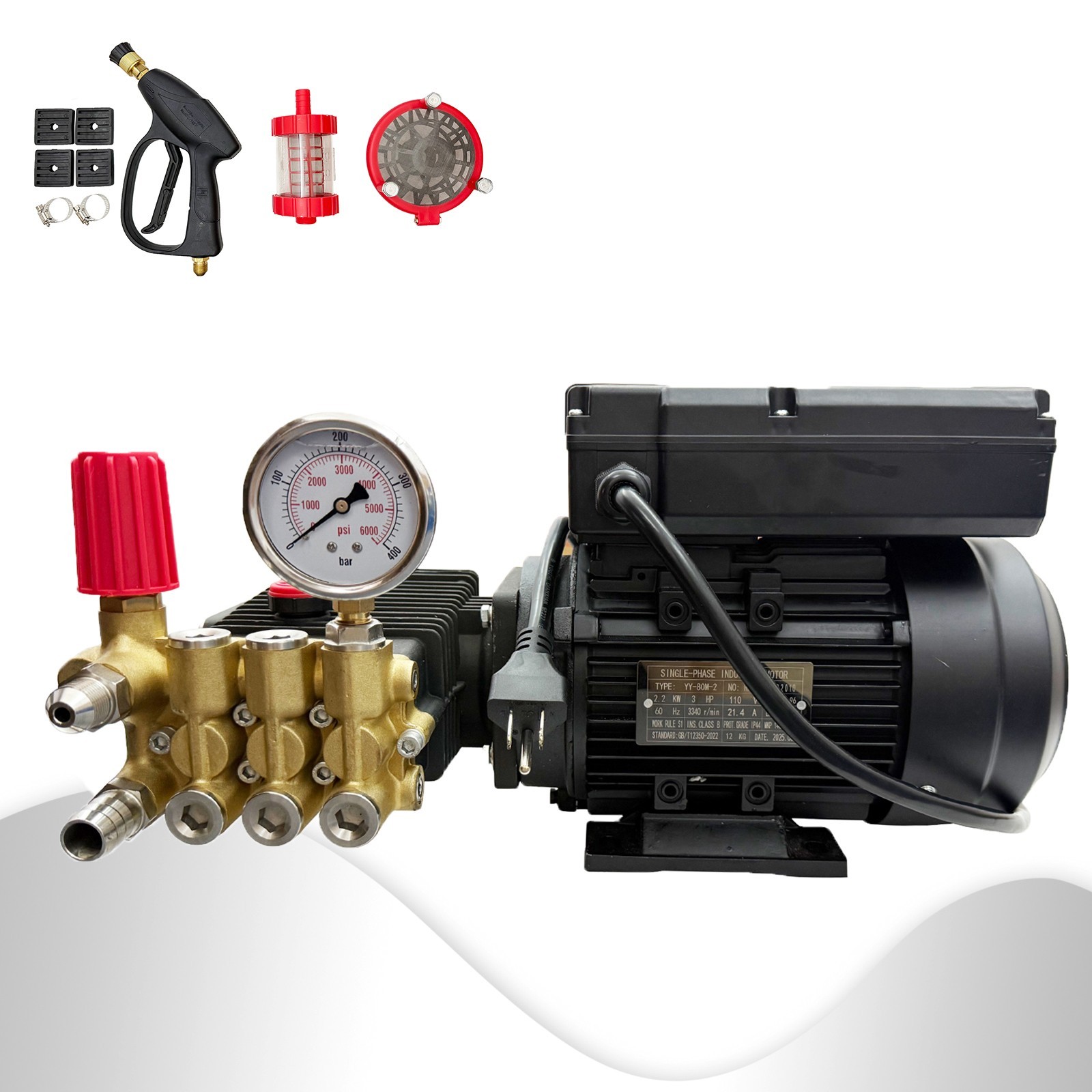 110V Portable High-Pressure Car Wash Machine Fully Auto Cleaning Pump 11-13L/Min