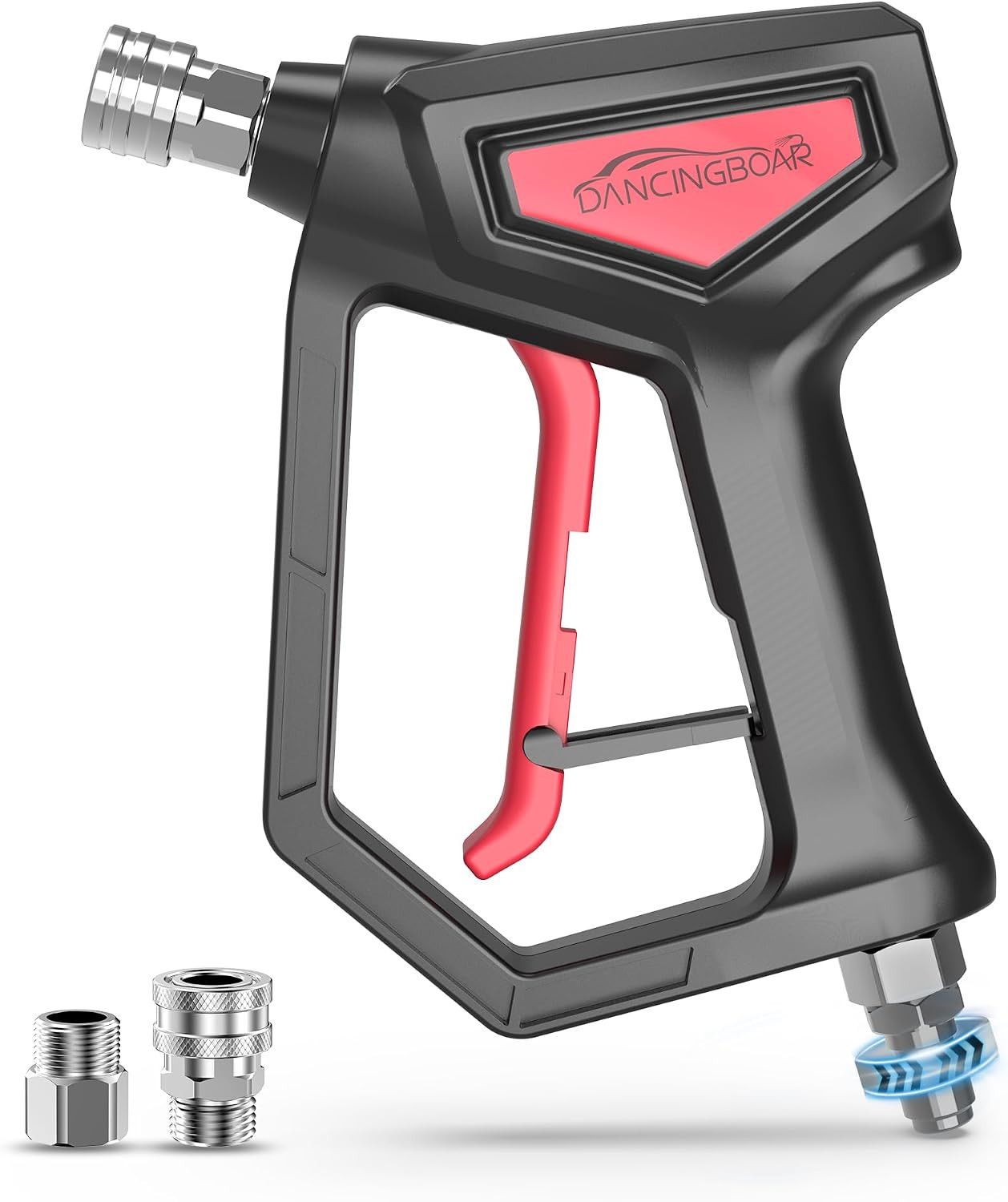 Stubby Pressure Washer Gun with Swivel, Power Washer Gun with 3/8″ Plug and 1/4″