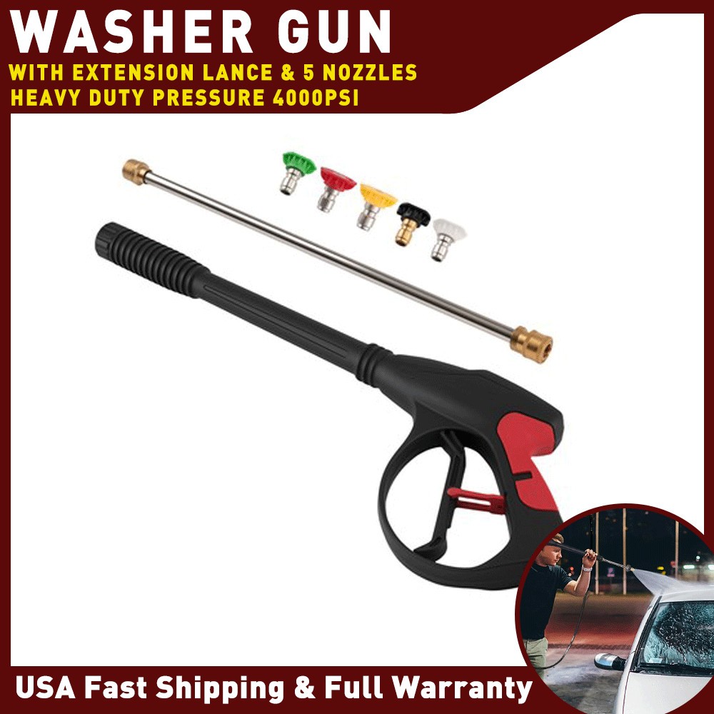 Heavy Duty Gun Spray 4000PSI 19″ Extension Lance 5 Nozzles for Briggs & Stratton