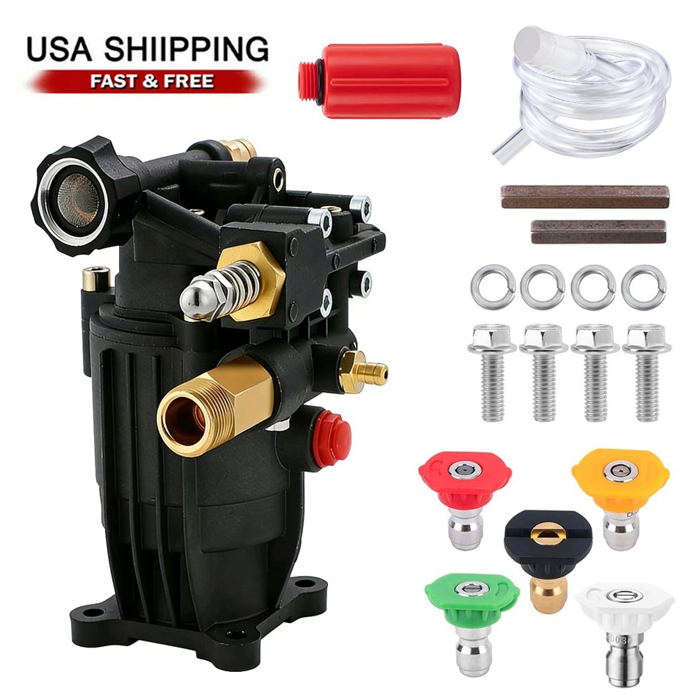 Pressure Washer Pump 3/4″ Shaft Horizontal 3500 PSI 2.5GPM with 5 Nozzles