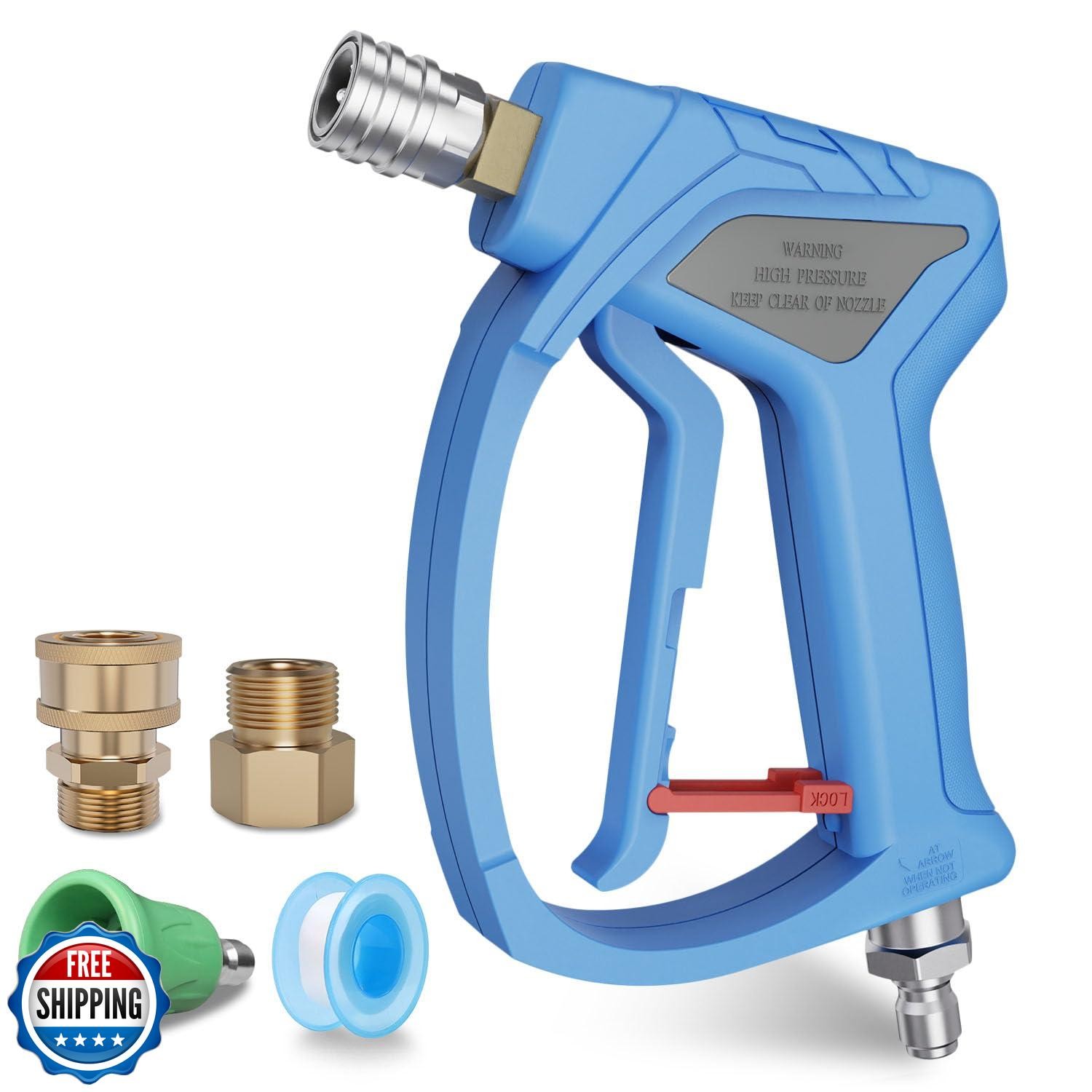 TUTULUCK® Pressure Washer Short Gun with 3/8″ Swivel, Power Washer Stubby Tri