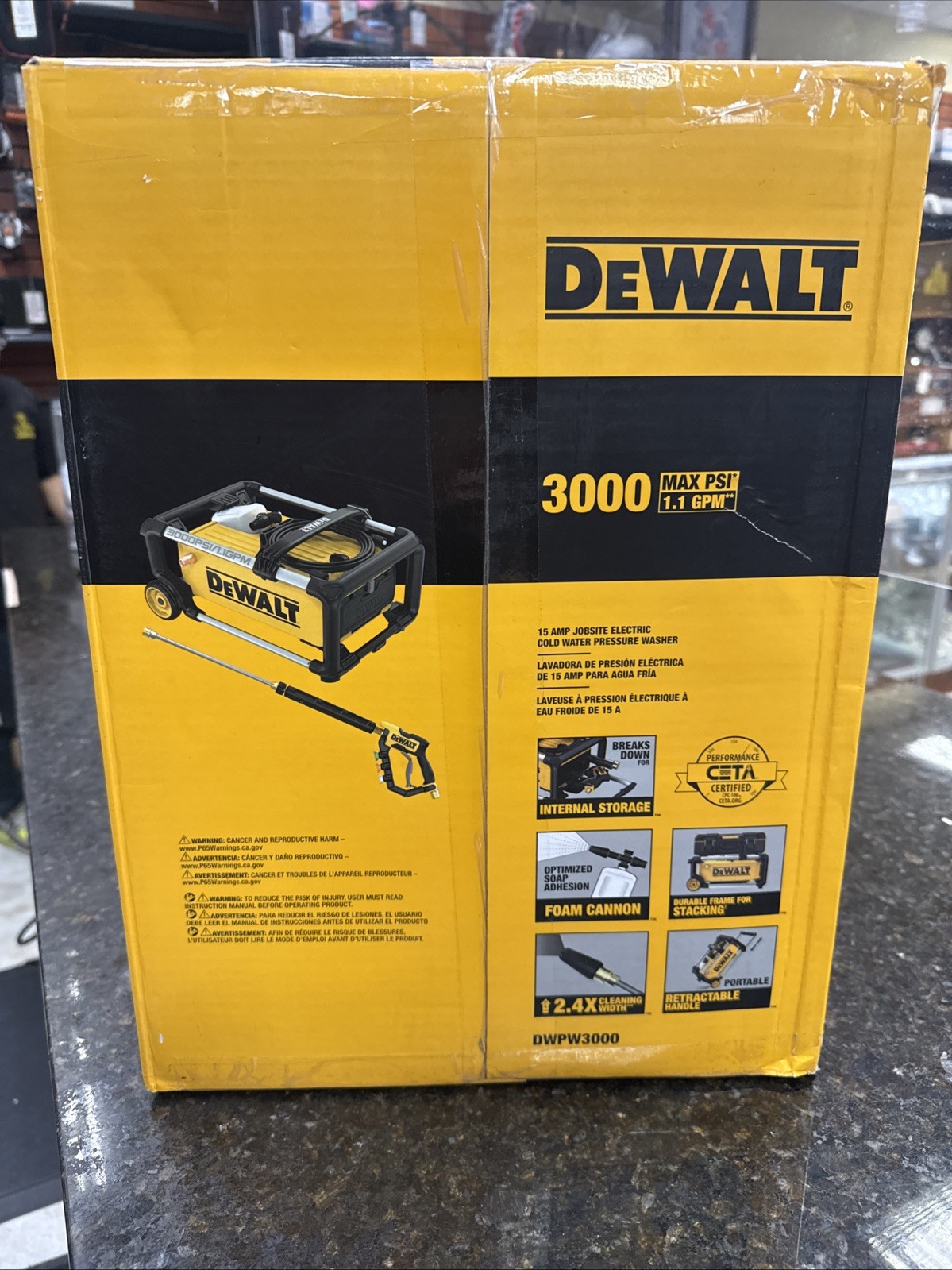 NEW Dewalt DWPW3000 3000 PSI Cold Water Electric Pressure Washer