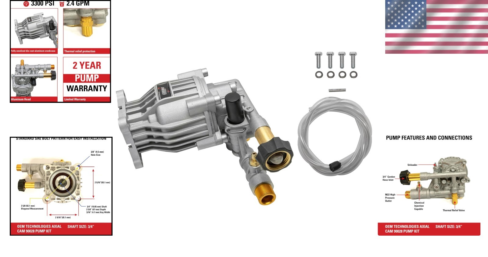 OEM 3300 PSI Pump Kit with Hardware & Siphon Tube//