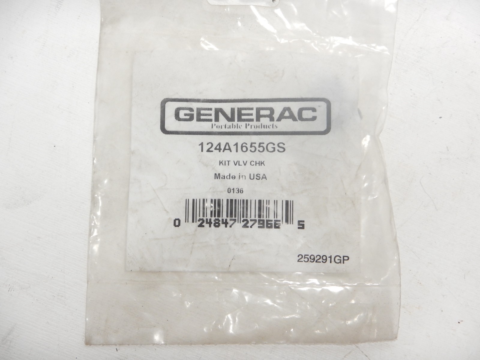 Generac 124A1655GS Check Valve