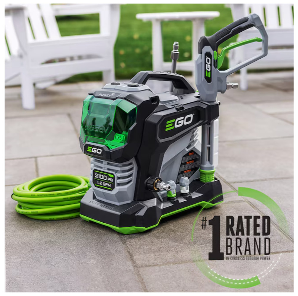EGO POWER+ Compact 2100-PSI 1.2-GPM Cold Water Battery Pressure washer with 4 Sp