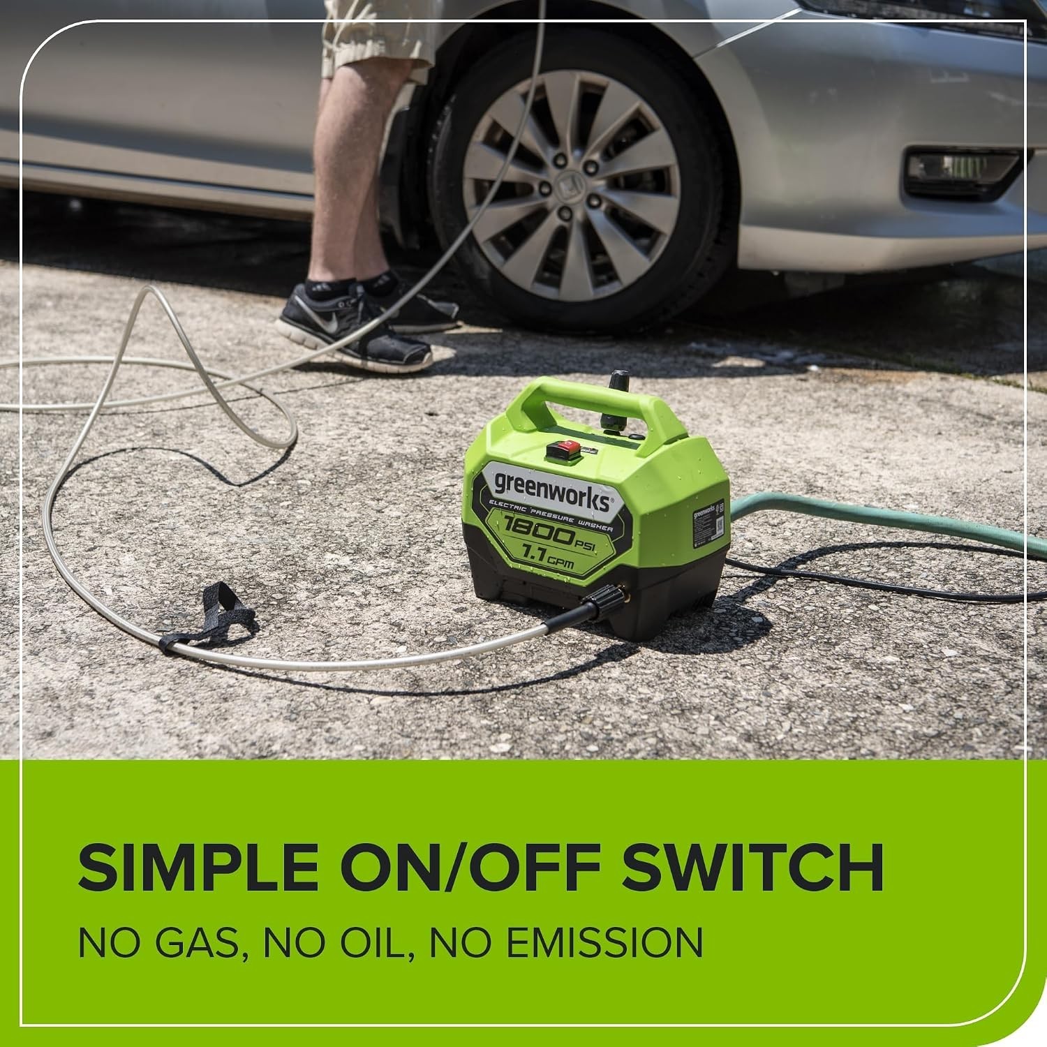 1800 PSI 1.1 GPM Electric Pressure Washer PWMA Certified