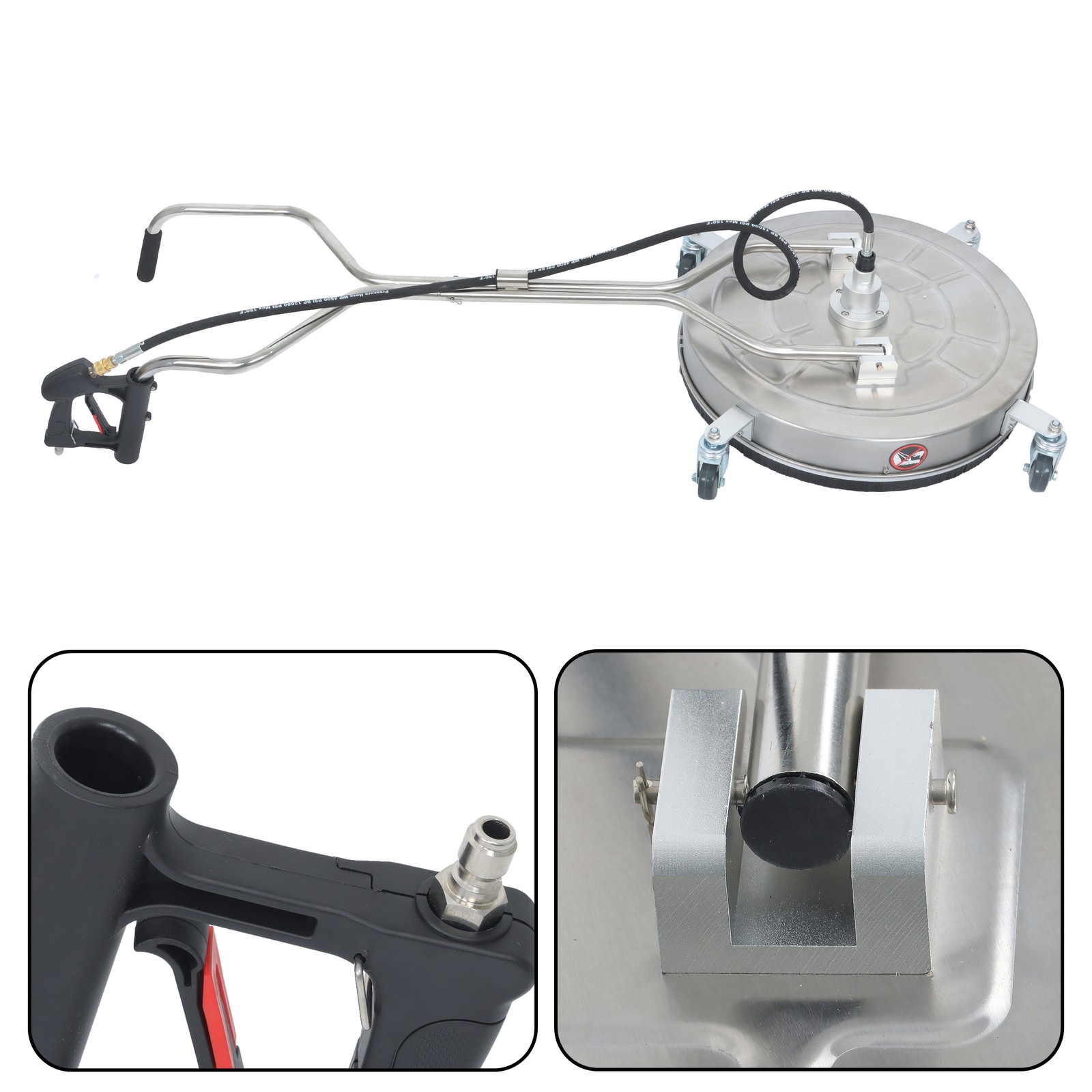For Roomark 24″Pressure Washer Surface Cleaner w/ Handles & Wheels Quick Connect