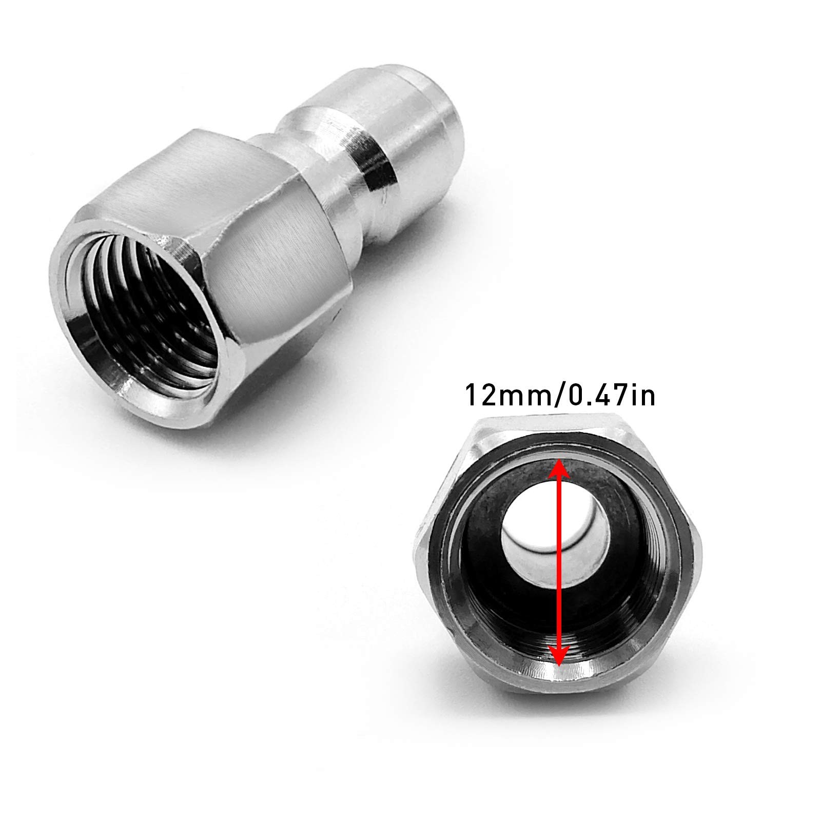 2 PCS Pressure Washer Coupler 1/4 Inch Male Quick Connect Plug to Female NPT